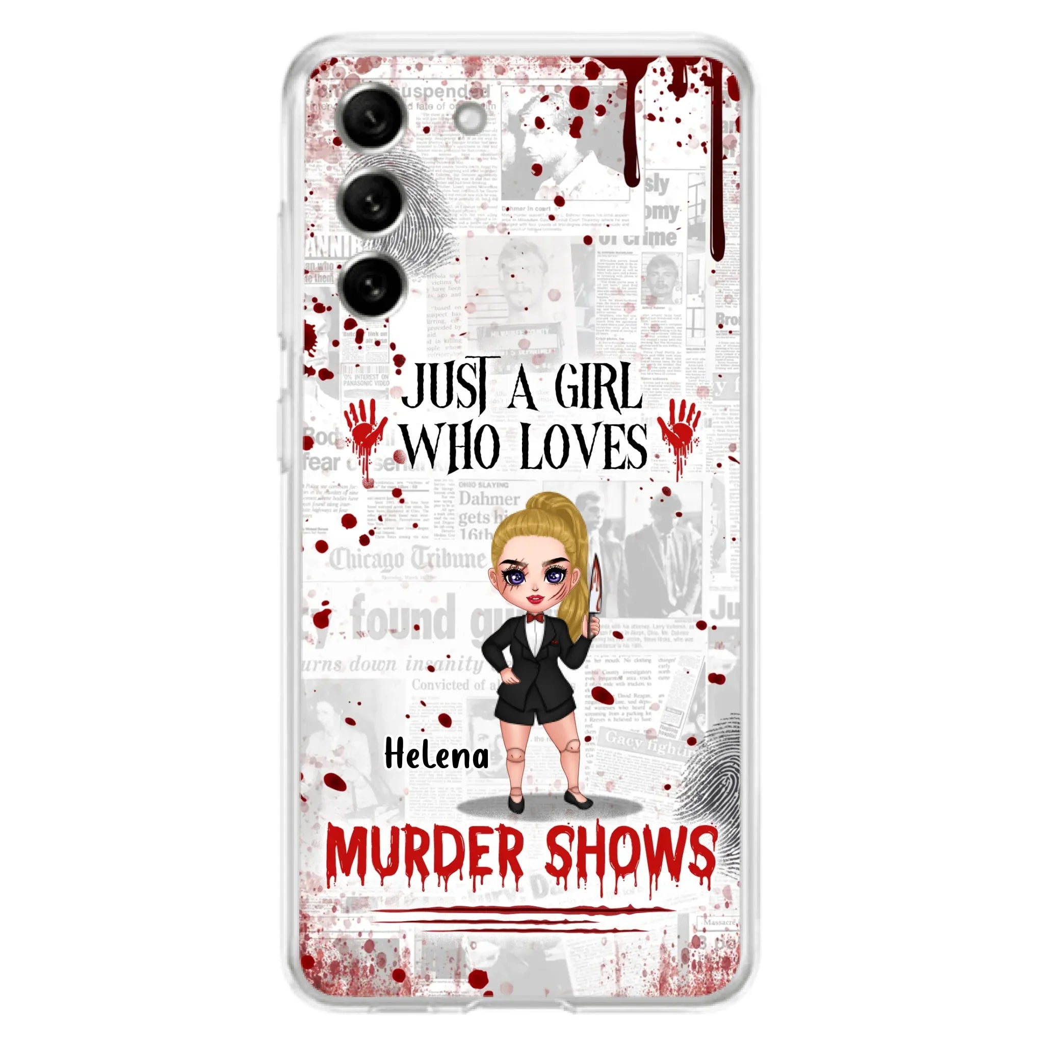 Personalized Witch Phone Case - Gift Idea For Witch Lover/ Halloween - Just A Girl Who Loves Murder Shows - Case For iPhone/Samsung