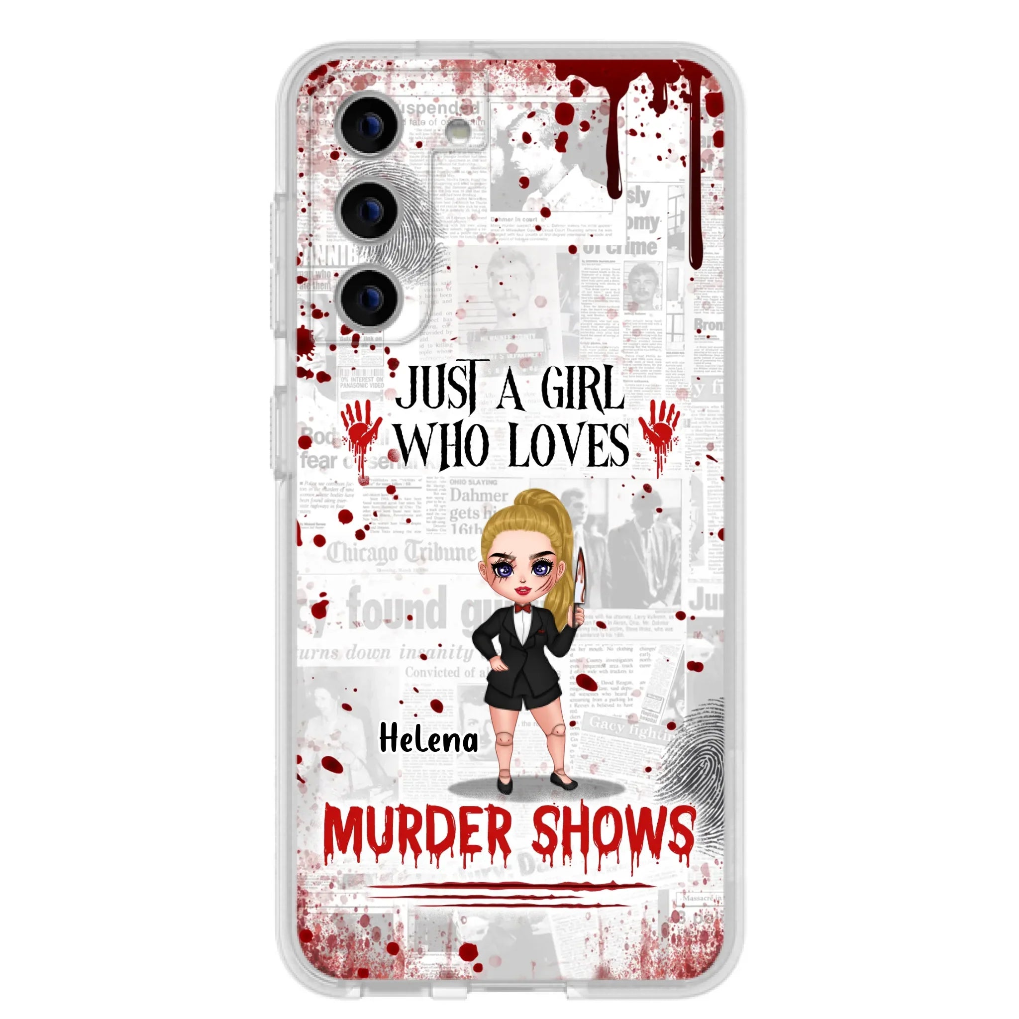Personalized Witch Phone Case - Gift Idea For Witch Lover/ Halloween - Just A Girl Who Loves Murder Shows - Case For iPhone/Samsung