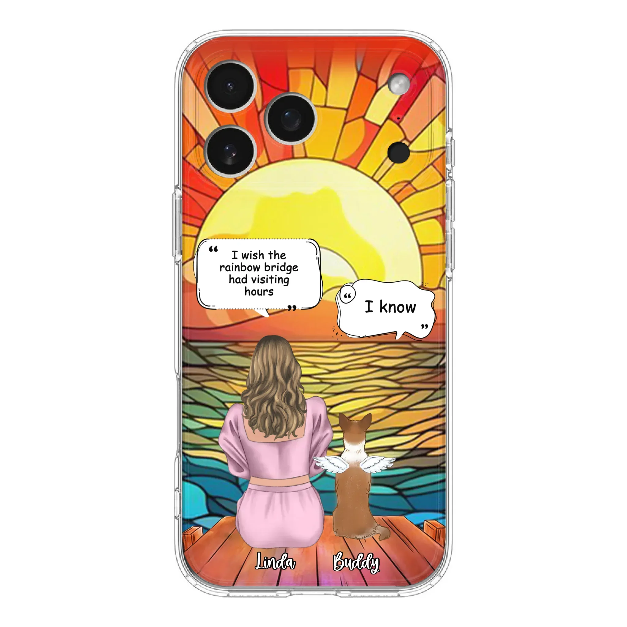 Custom Personalized Memorial Dog Phone Case - Upto 4 Dogs - Memorial Gift Idea For Dog Owners - Case for iPhone/Samsung