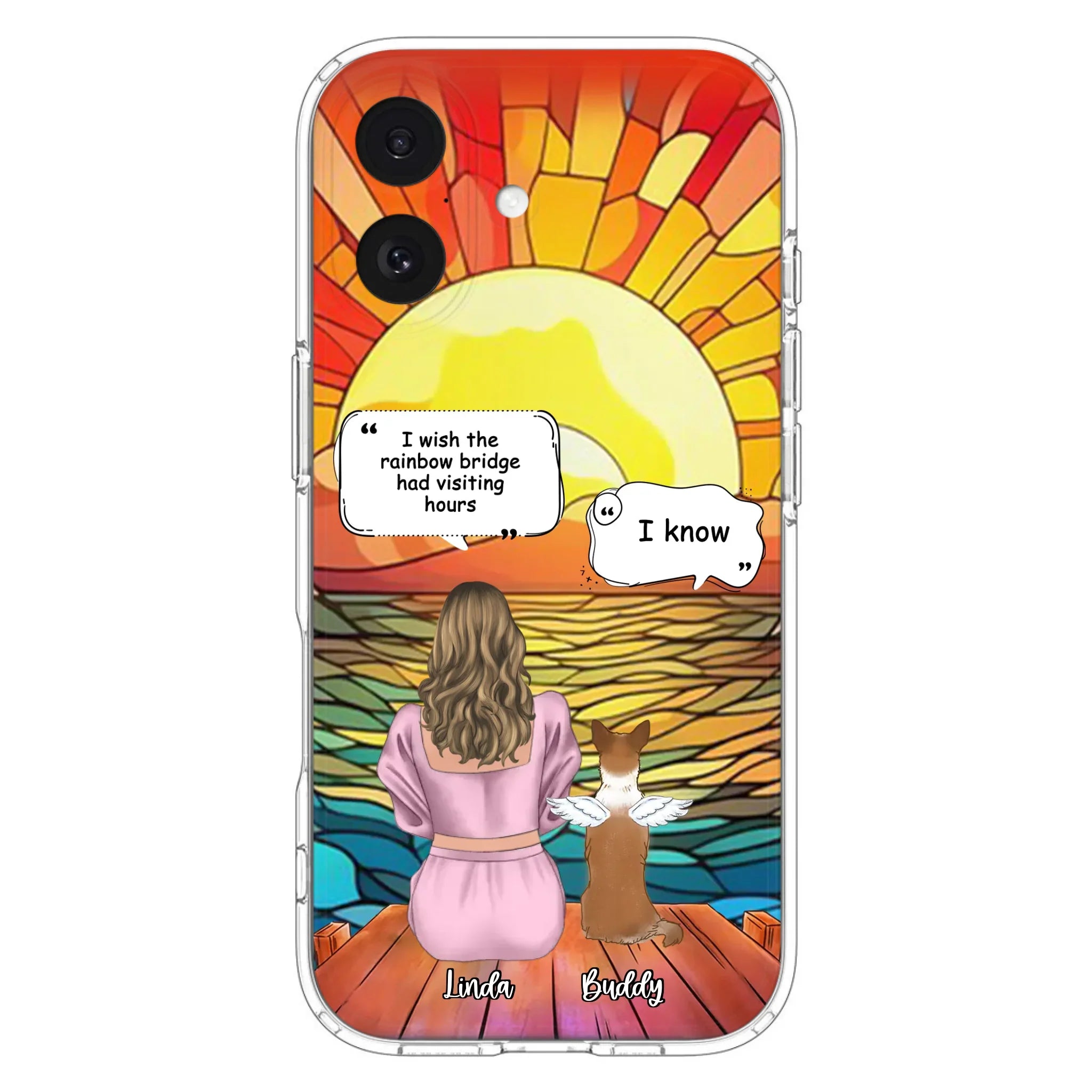 Custom Personalized Memorial Dog Phone Case - Upto 4 Dogs - Memorial Gift Idea For Dog Owners - Case for iPhone/Samsung