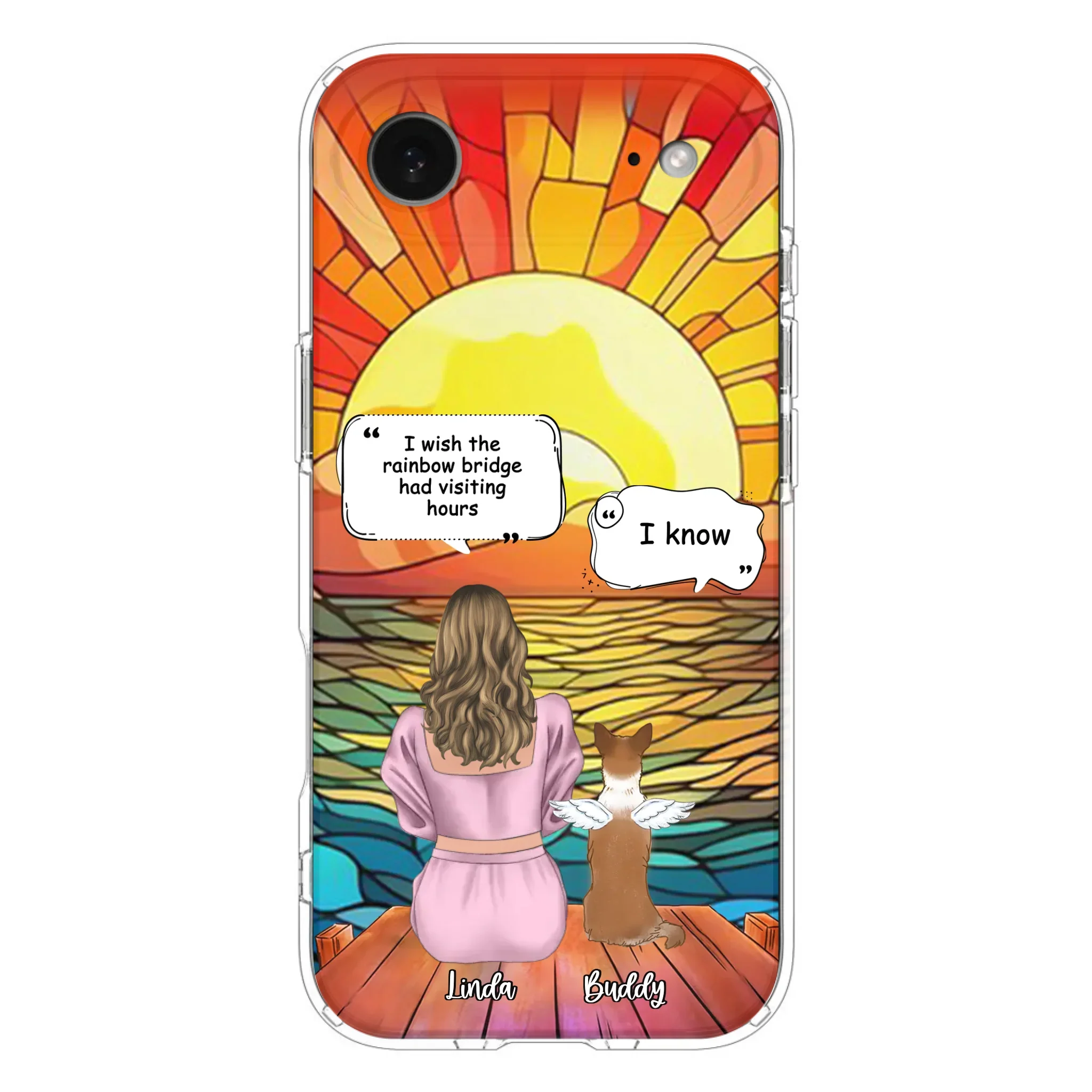 Custom Personalized Memorial Dog Phone Case - Upto 4 Dogs - Memorial Gift Idea For Dog Owners - Case for iPhone/Samsung