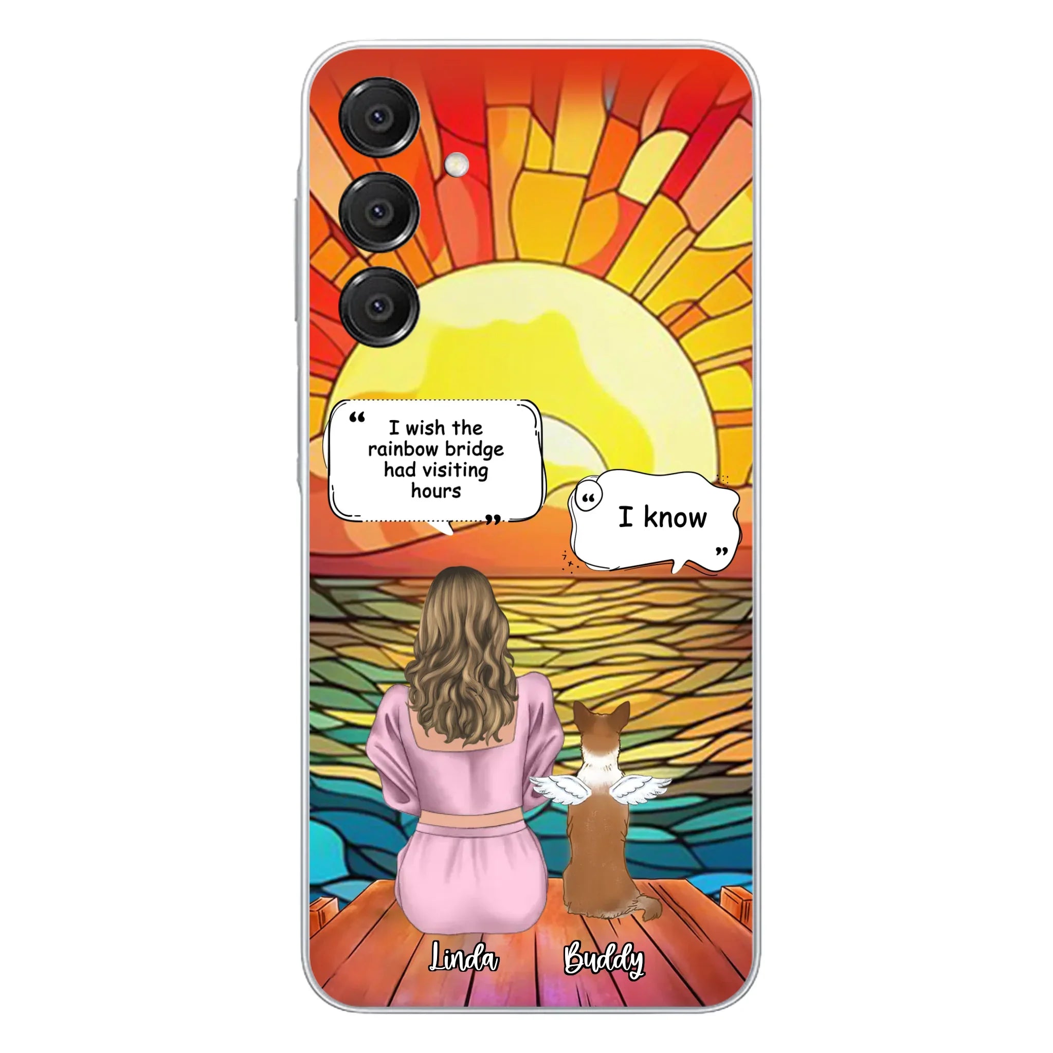 Custom Personalized Memorial Dog Phone Case - Upto 4 Dogs - Memorial Gift Idea For Dog Owners - Case for iPhone/Samsung