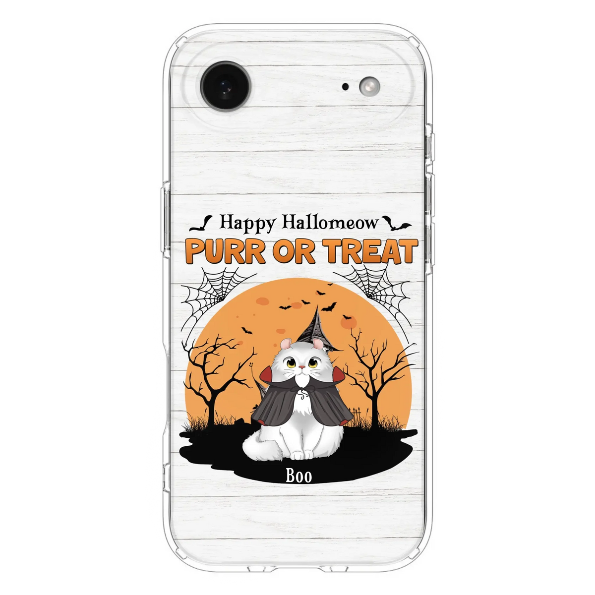 Custom Personalized Meowloween Phone Case - Up to 6 Cats - Halloween Gift Idea for Cat Lovers - Happy Hallomeow - Case for iPhone/Samsung