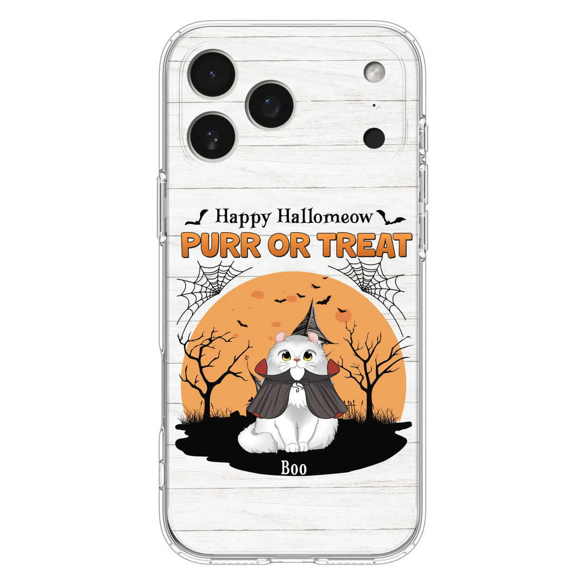 Custom Personalized Meowloween Phone Case - Up to 6 Cats - Halloween Gift Idea for Cat Lovers - Happy Hallomeow - Case for iPhone/Samsung