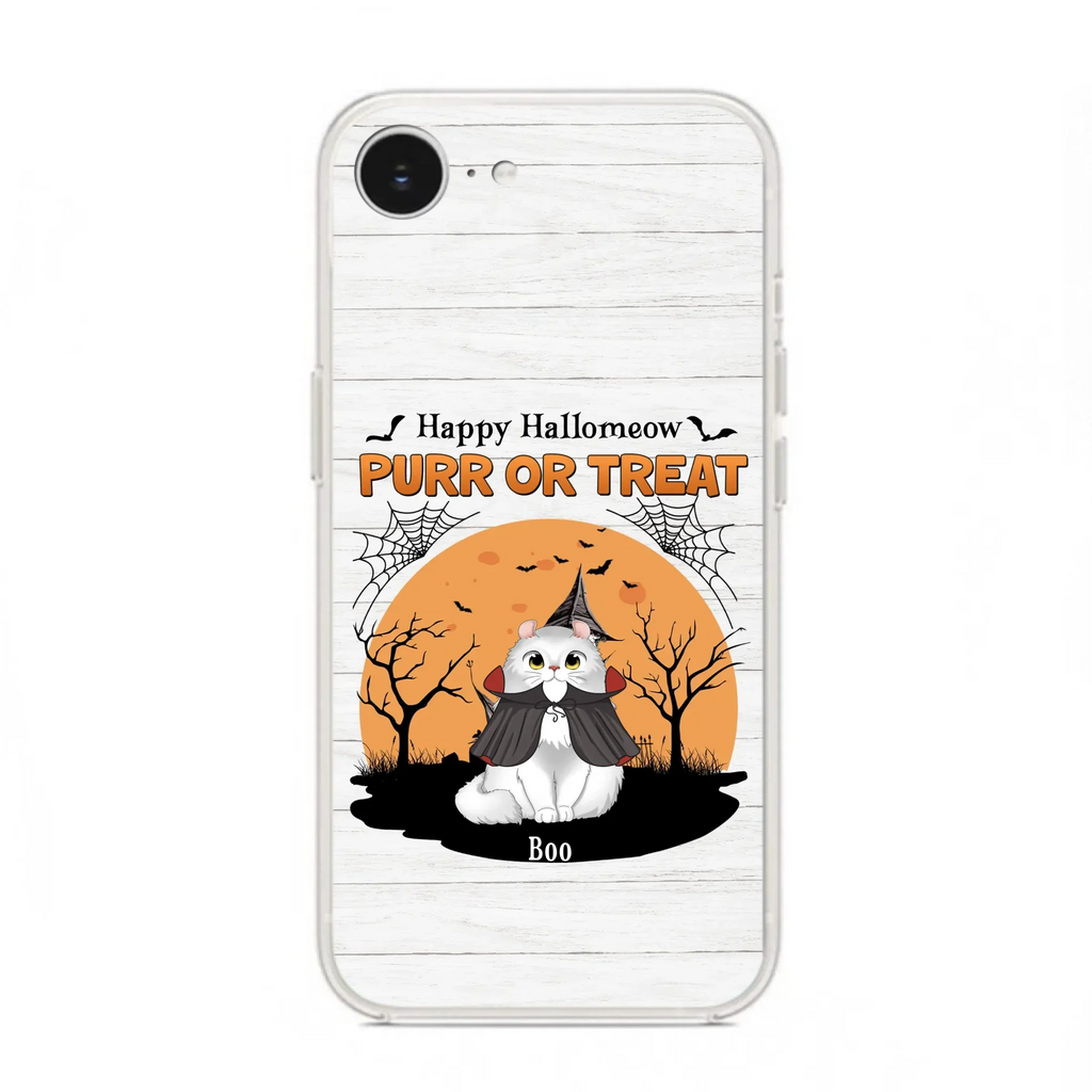 Custom Personalized Meowloween Phone Case - Up to 6 Cats - Halloween Gift Idea for Cat Lovers - Happy Hallomeow - Case for iPhone/Samsung