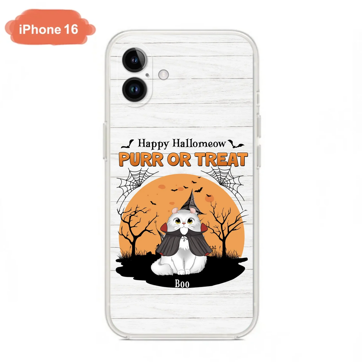 Custom Personalized Meowloween Phone Case - Up to 6 Cats - Halloween Gift Idea for Cat Lovers - Happy Hallomeow - Case for iPhone/Samsung