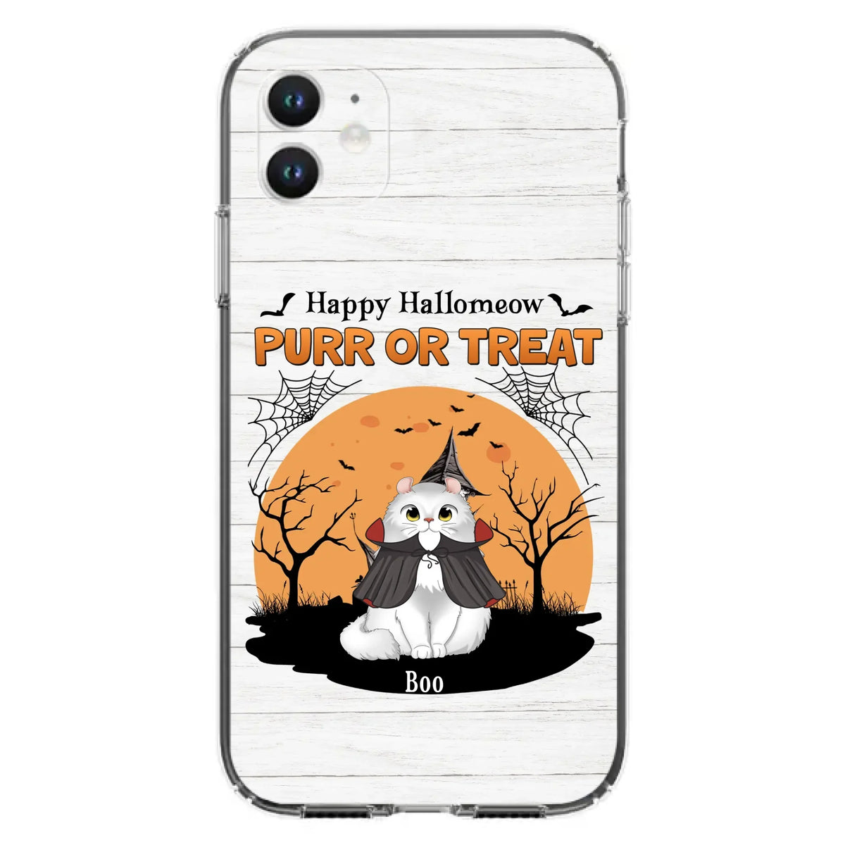 Custom Personalized Meowloween Phone Case - Up to 6 Cats - Halloween Gift Idea for Cat Lovers - Happy Hallomeow - Case for iPhone/Samsung