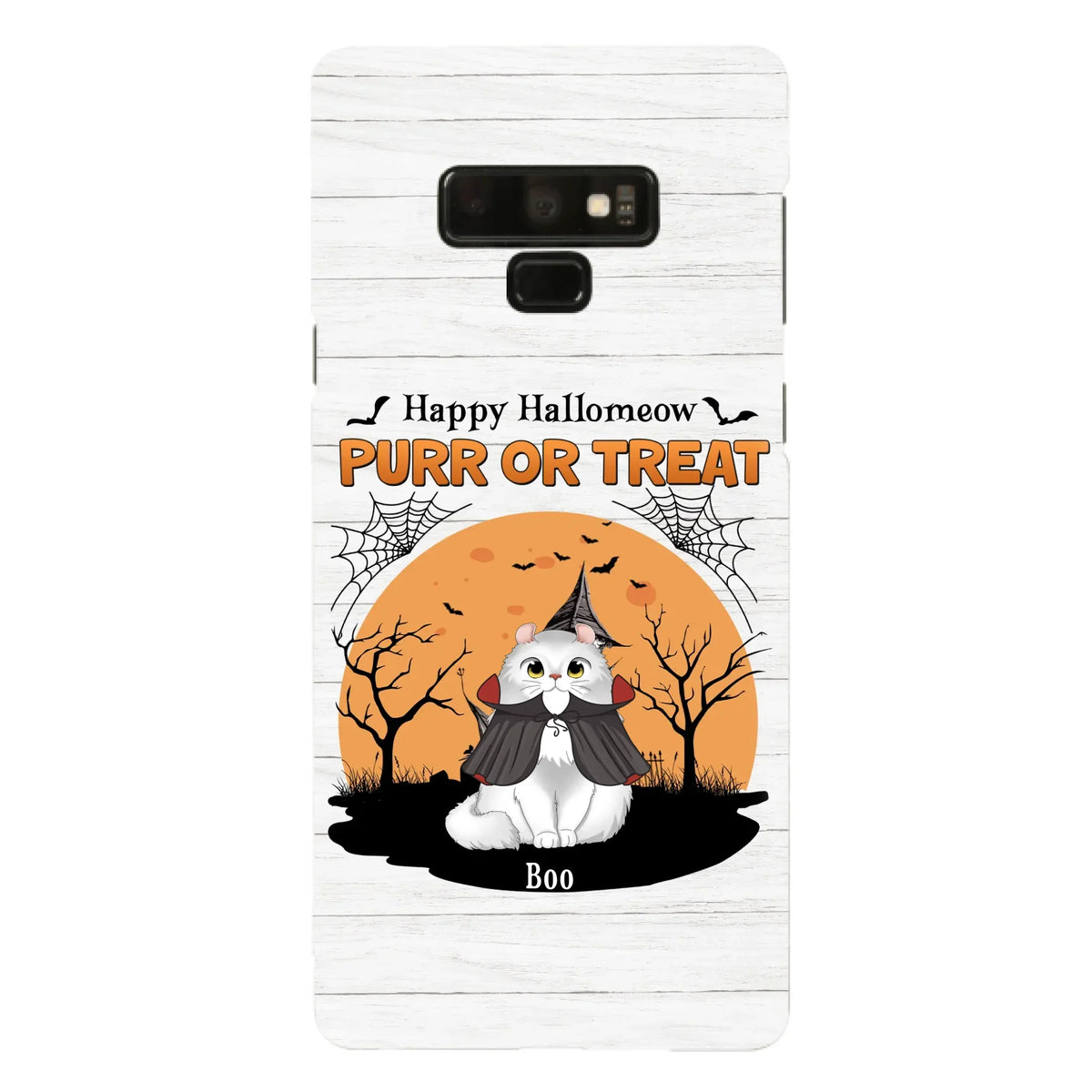 Custom Personalized Meowloween Phone Case - Up to 6 Cats - Halloween Gift Idea for Cat Lovers - Happy Hallomeow - Case for iPhone/Samsung