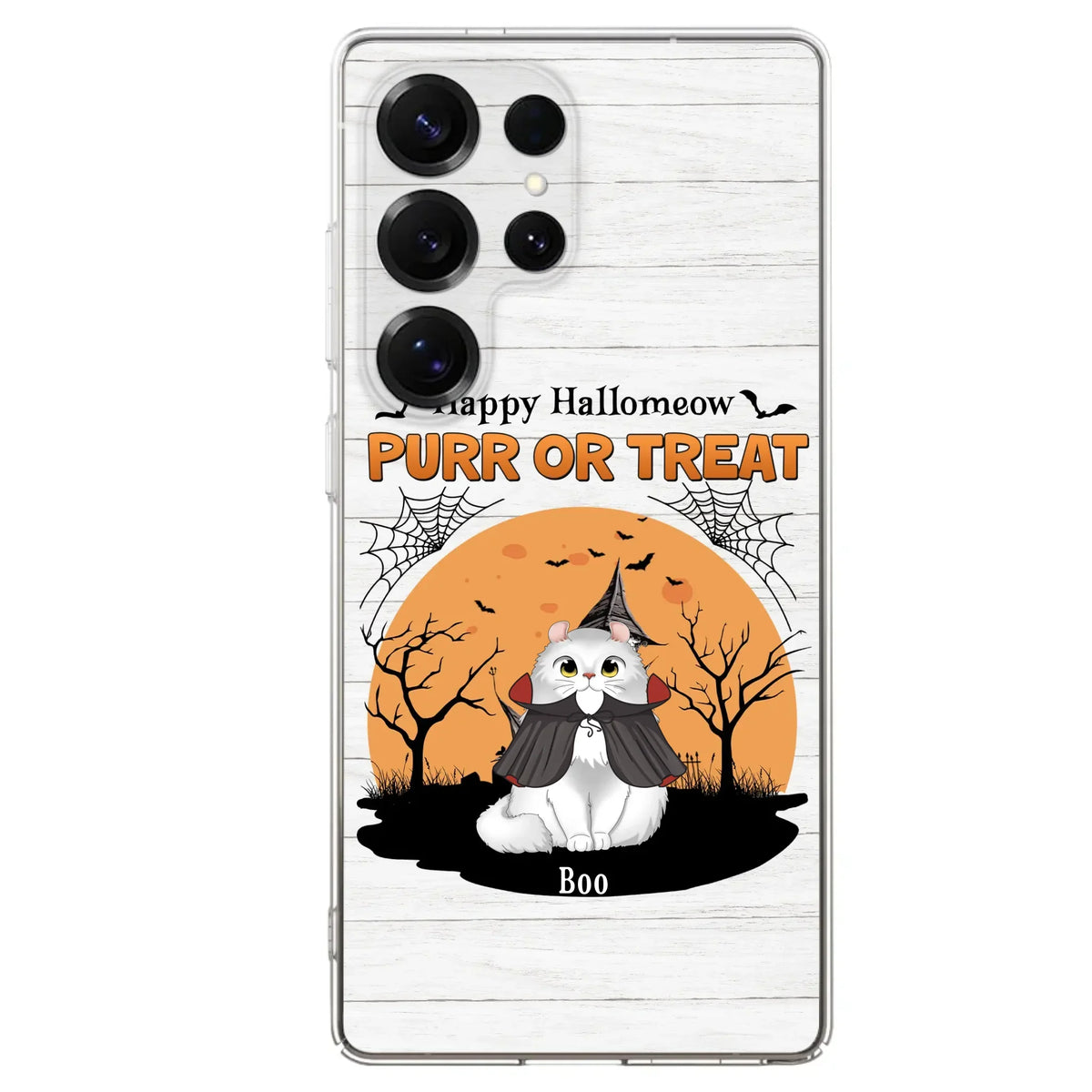 Custom Personalized Meowloween Phone Case - Up to 6 Cats - Halloween Gift Idea for Cat Lovers - Happy Hallomeow - Case for iPhone/Samsung