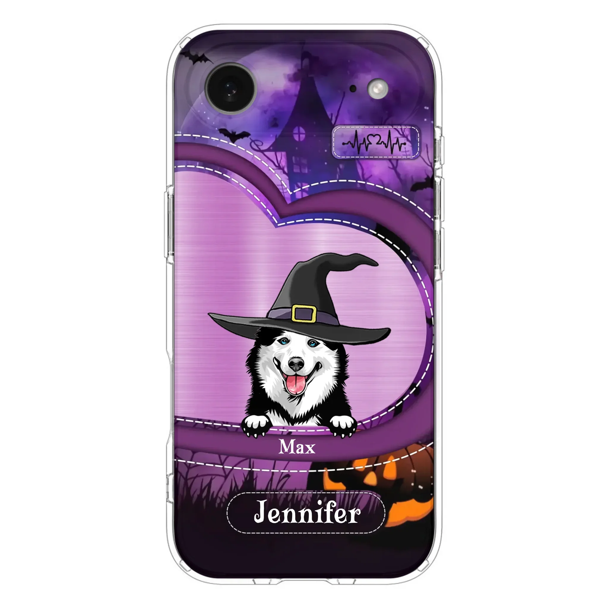 Custom Personalized Dog Halloween Phone Case - Gift Idea For Dog Lover/ Halloween - Upto 3 Dogs -  Case For iPhone/Samsung