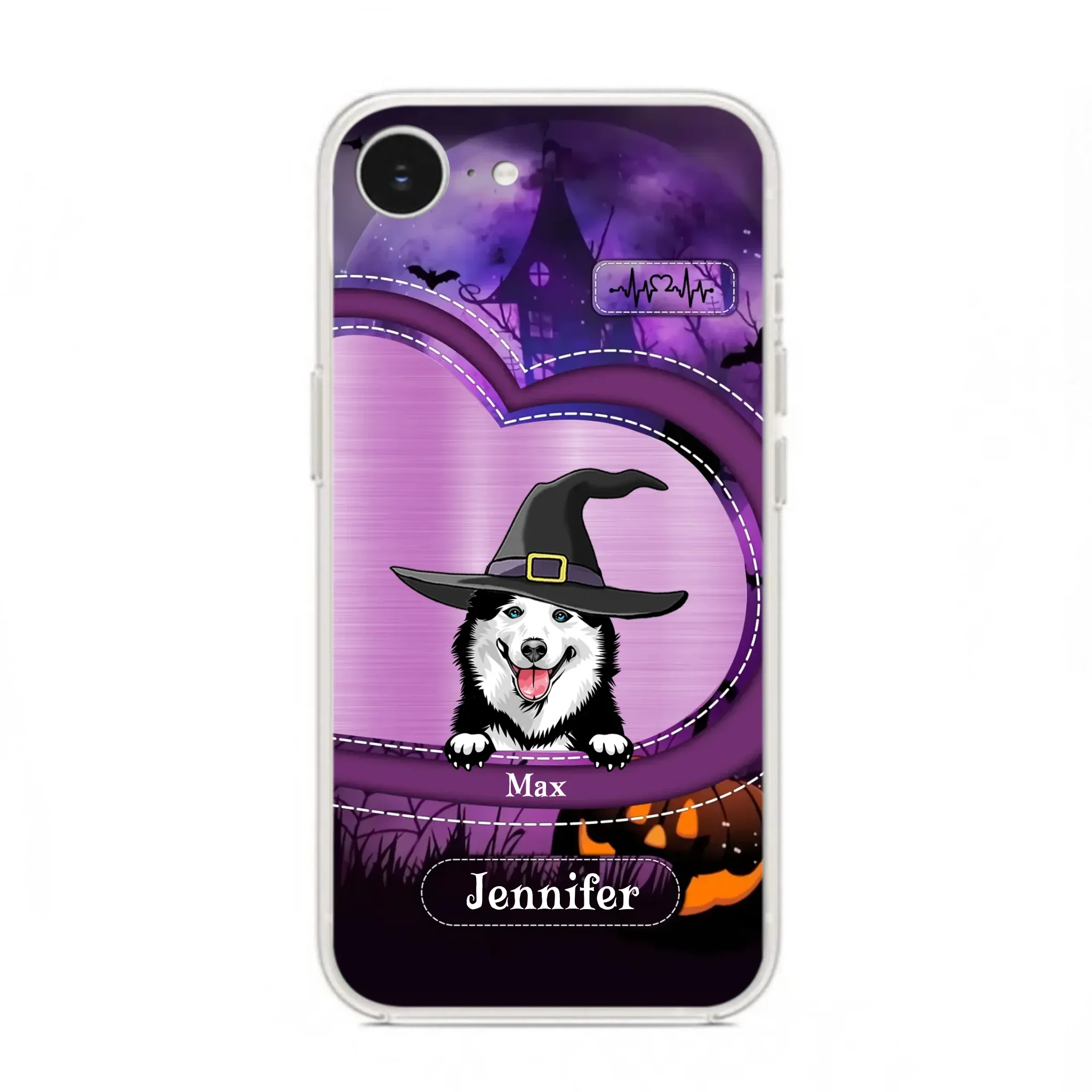 Custom Personalized Dog Halloween Phone Case - Gift Idea For Dog Lover/ Halloween - Upto 3 Dogs -  Case For iPhone/Samsung