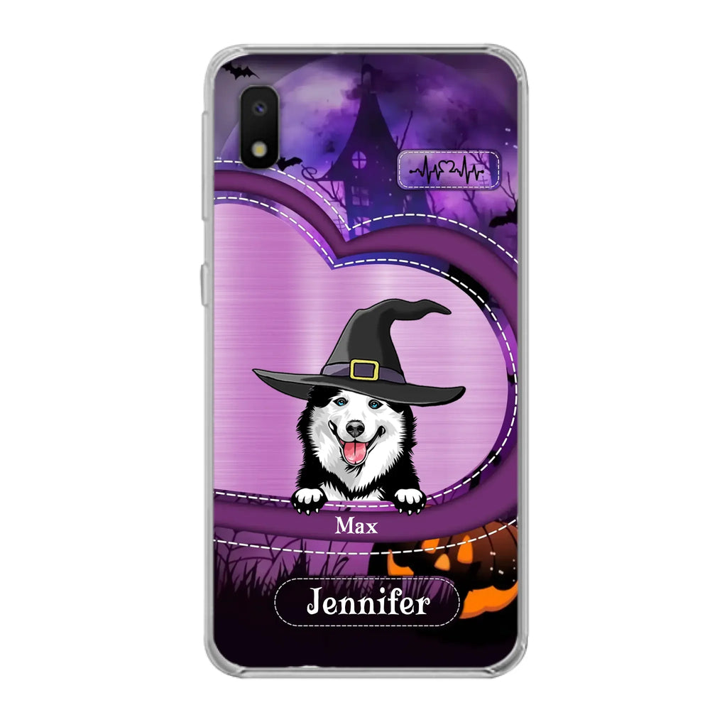 Custom Personalized Dog Halloween Phone Case - Gift Idea For Dog Lover/ Halloween - Upto 3 Dogs -  Case For iPhone/Samsung