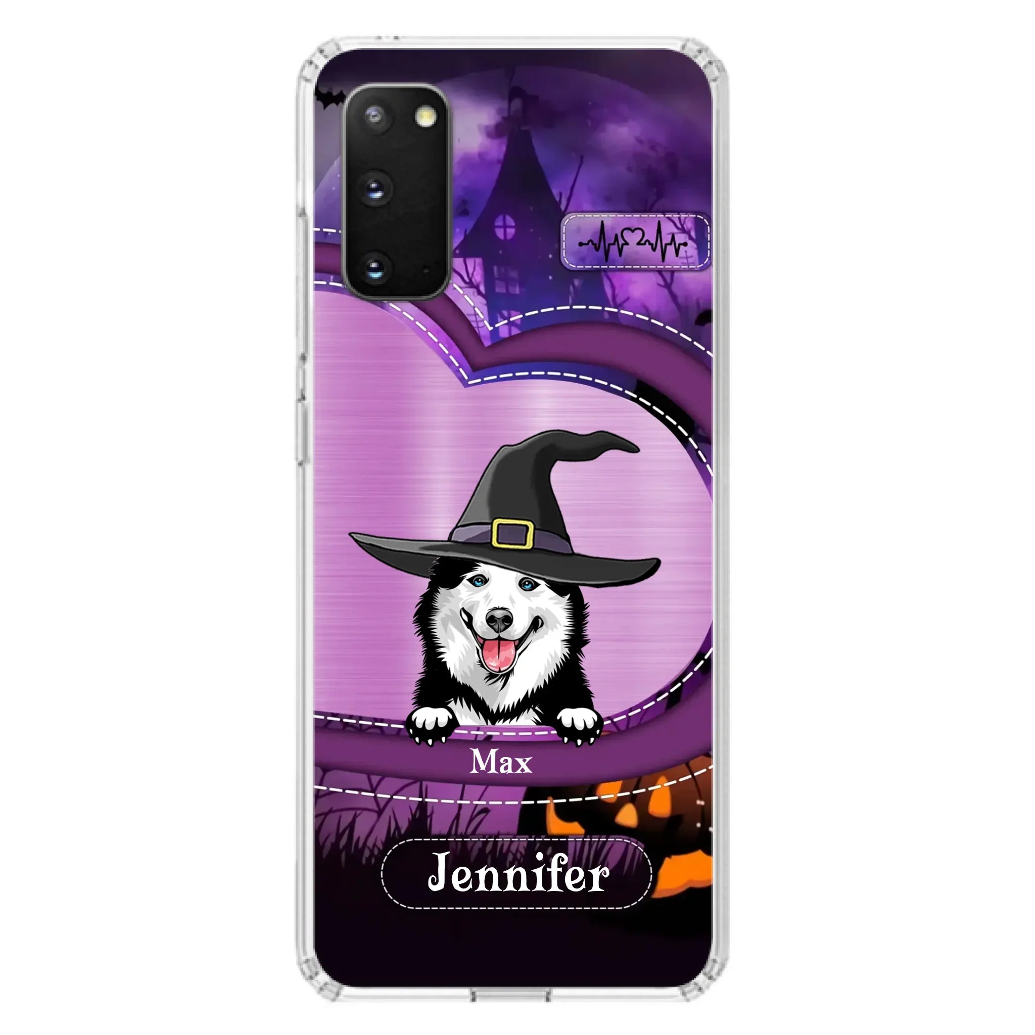 Custom Personalized Dog Halloween Phone Case - Gift Idea For Dog Lover/ Halloween - Upto 3 Dogs -  Case For iPhone/Samsung
