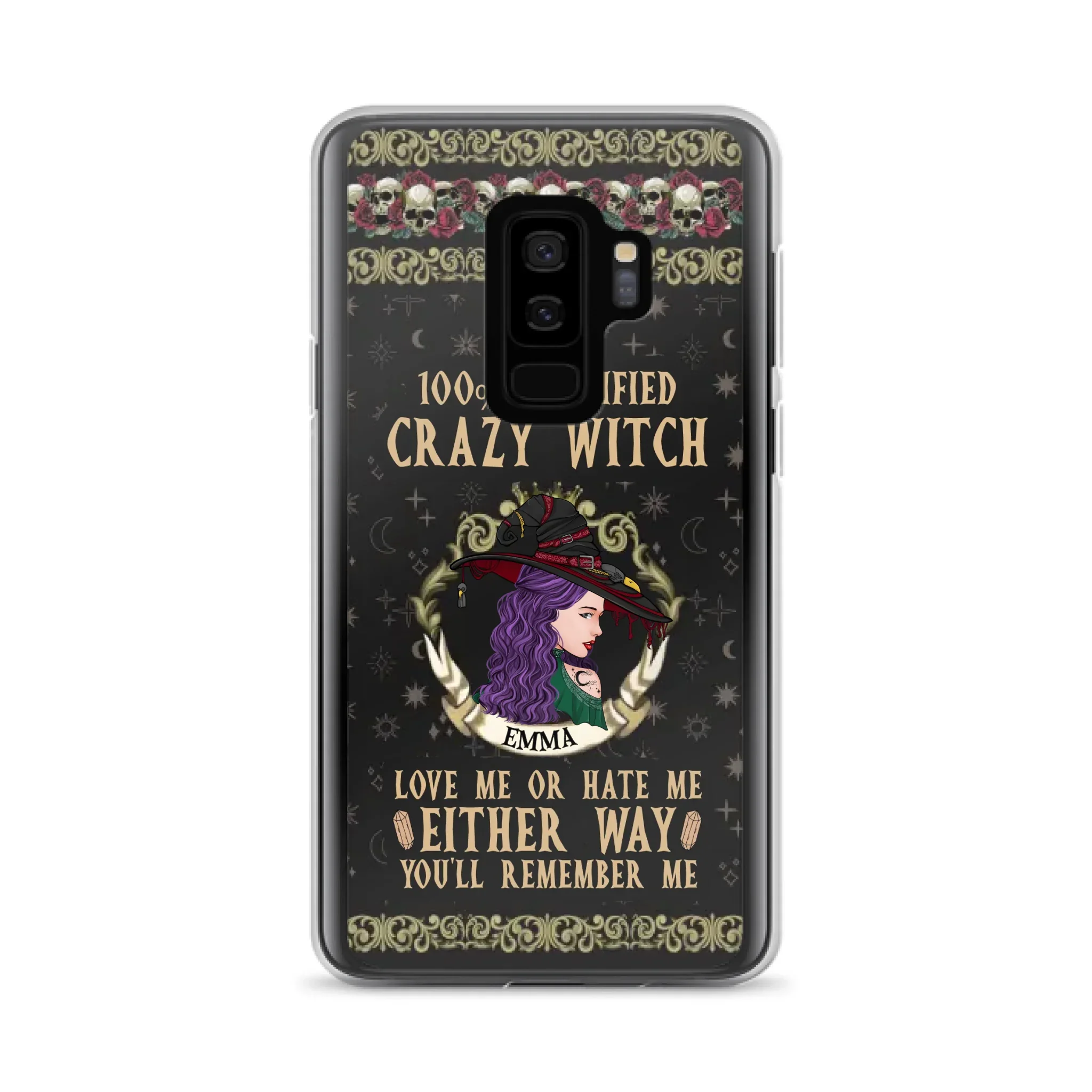 Personalized Witch Phone Case - Gift Idea For Halloween/ Witch - 100% Certified Crazy Witch Love Me Or Hate Me Either Way You'll Remember Me - Case For iPhone/Samsung