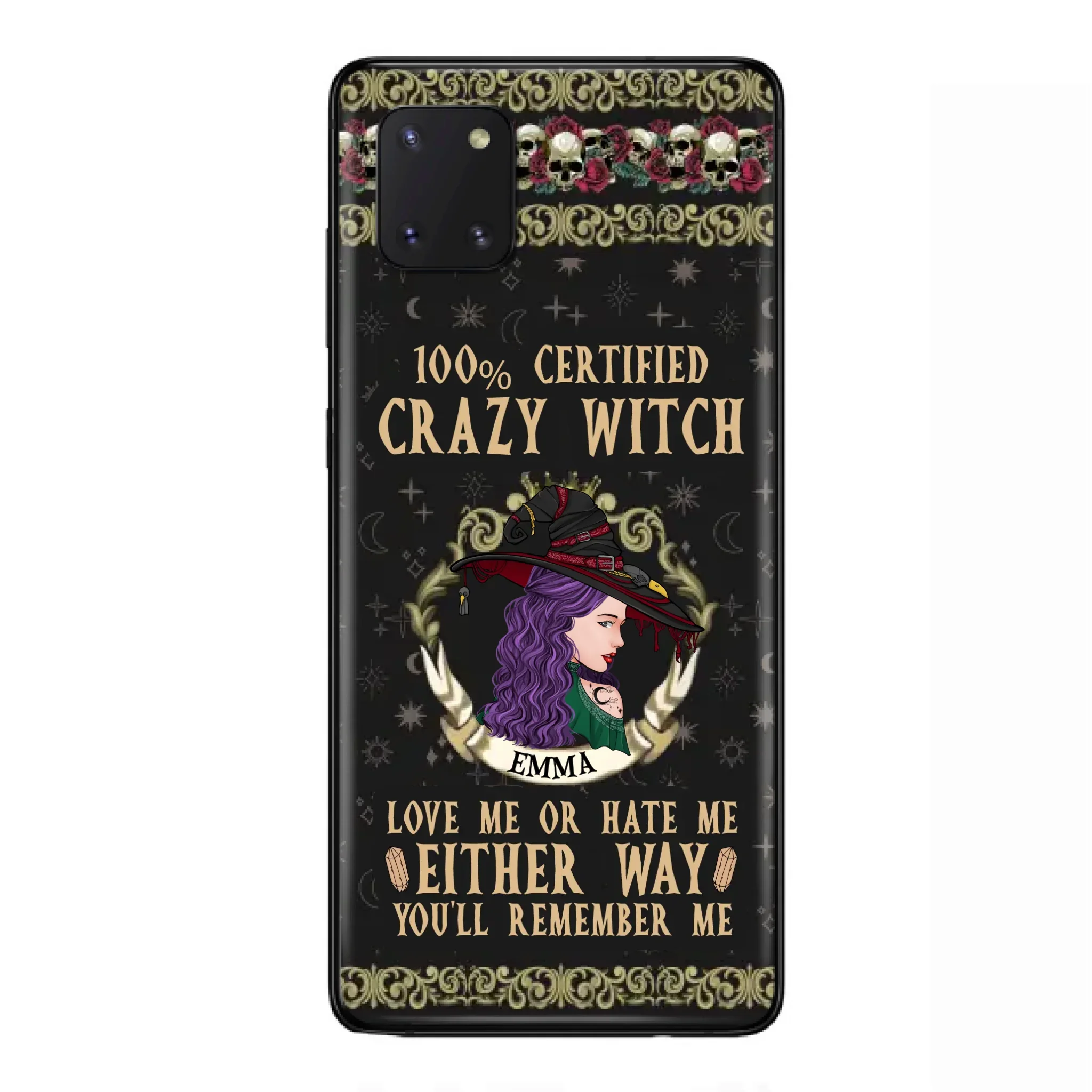 Personalized Witch Phone Case - Gift Idea For Halloween/ Witch - 100% Certified Crazy Witch Love Me Or Hate Me Either Way You'll Remember Me - Case For iPhone/Samsung