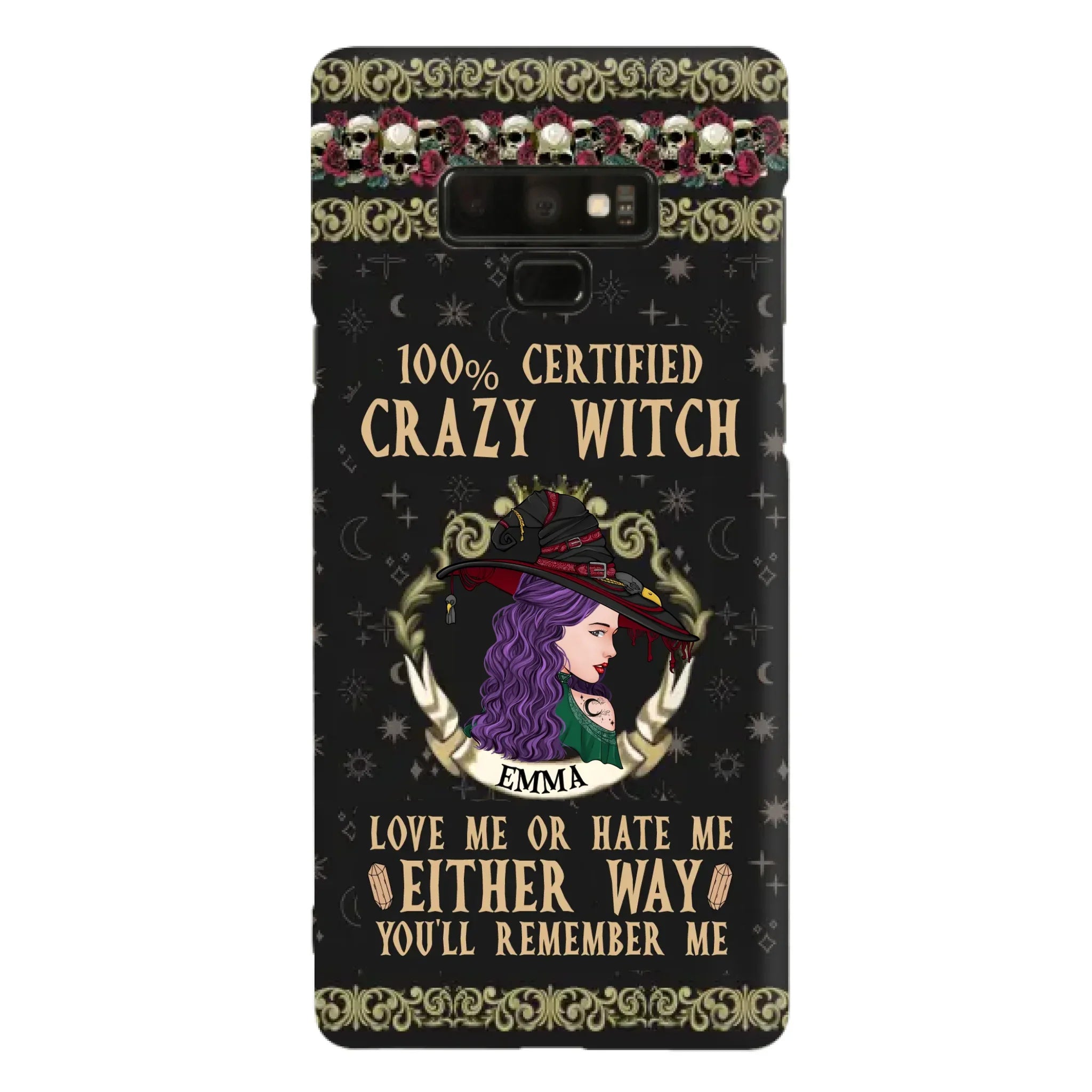 Personalized Witch Phone Case - Gift Idea For Halloween/ Witch - 100% Certified Crazy Witch Love Me Or Hate Me Either Way You'll Remember Me - Case For iPhone/Samsung