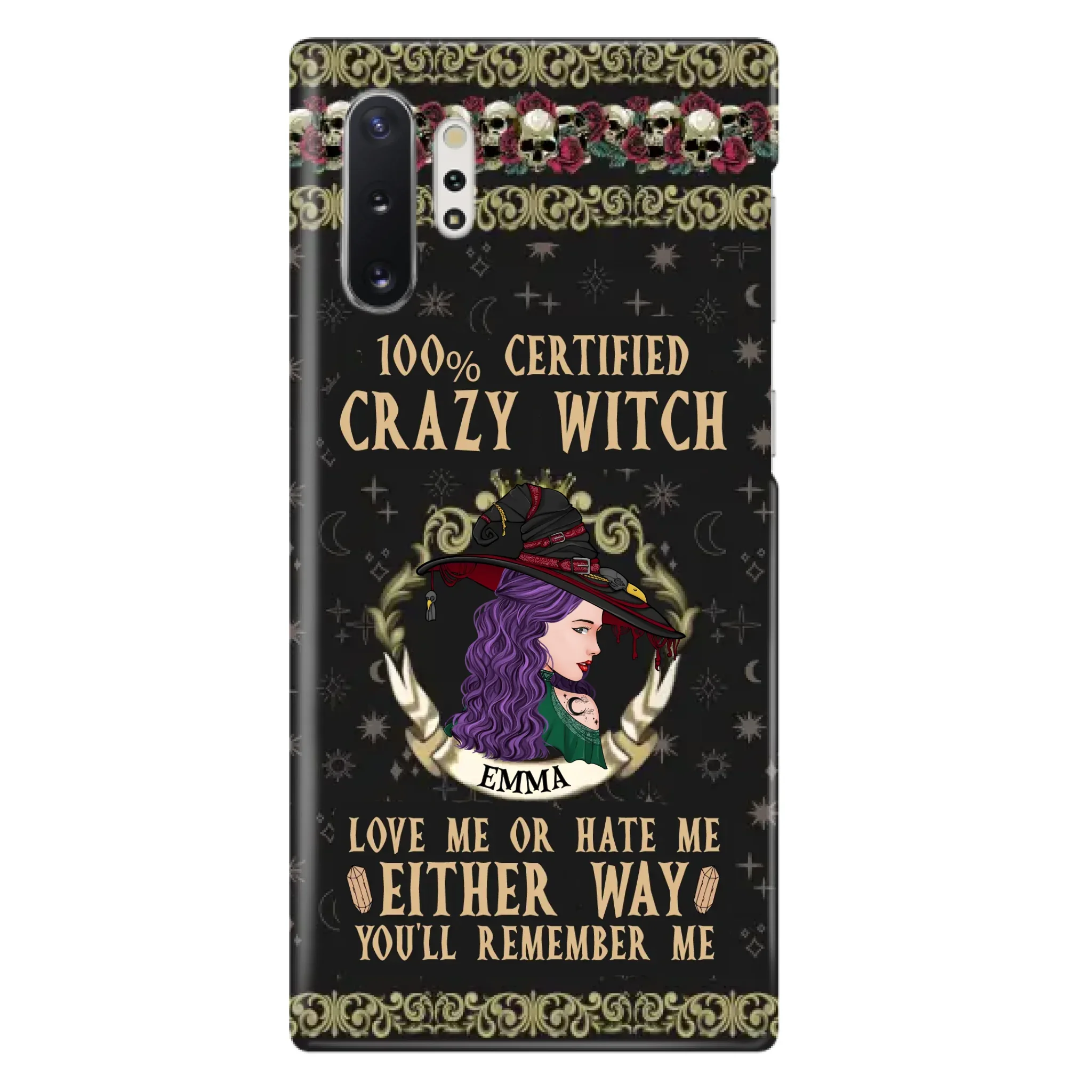 Personalized Witch Phone Case - Gift Idea For Halloween/ Witch - 100% Certified Crazy Witch Love Me Or Hate Me Either Way You'll Remember Me - Case For iPhone/Samsung