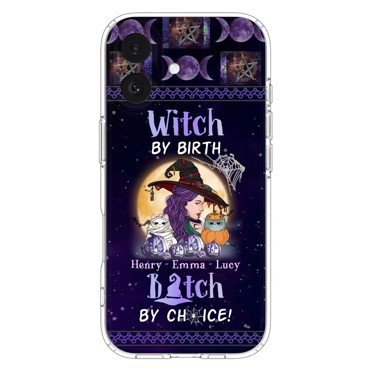 Personalized Witch Mom Phone Case - Gift Idea For Halloween/Witch/Pet Lovers - Witch By Birth Bitch By Choice - Case For iPhone/Samsung