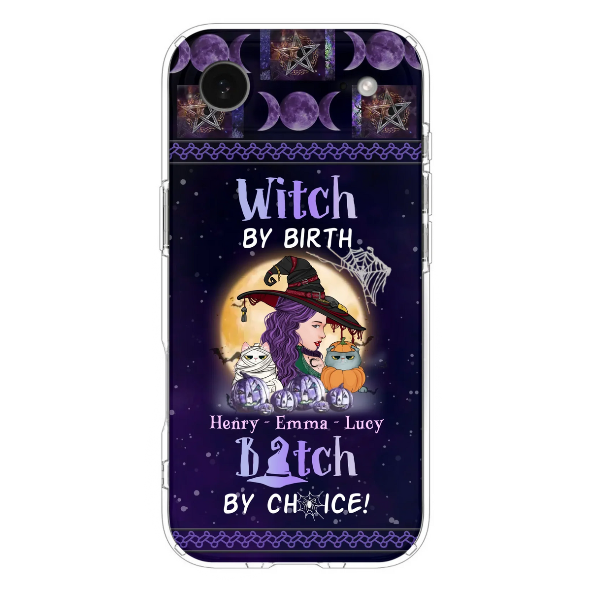 Personalized Witch Mom Phone Case - Gift Idea For Halloween/Witch/Pet Lovers - Witch By Birth Bitch By Choice - Case For iPhone/Samsung