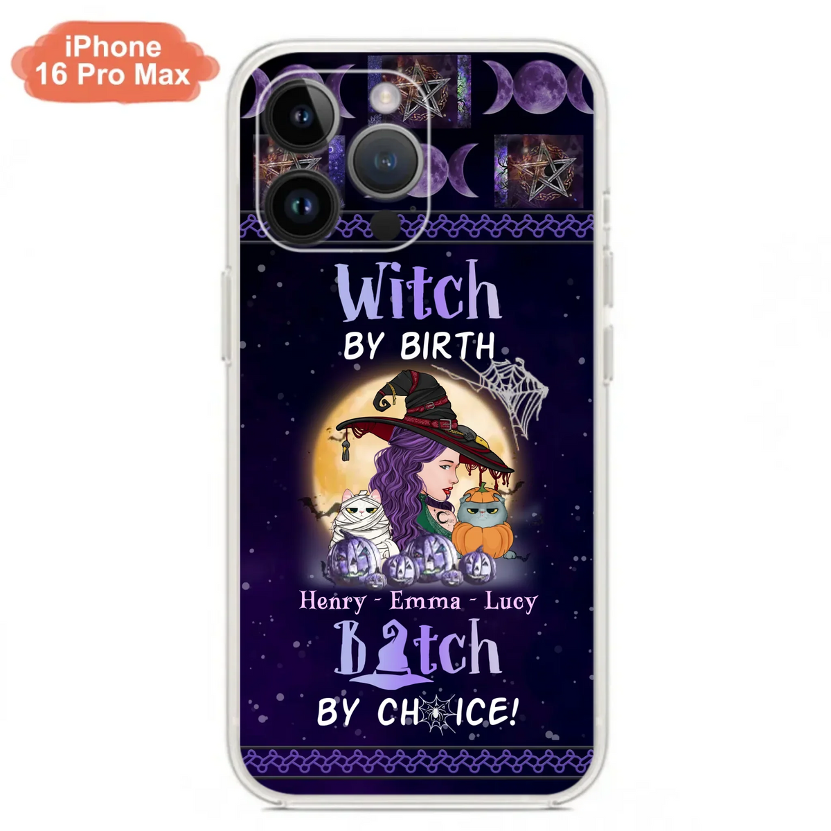Personalized Witch Mom Phone Case - Gift Idea For Halloween/Witch/Pet Lovers - Witch By Birth Bitch By Choice - Case For iPhone/Samsung