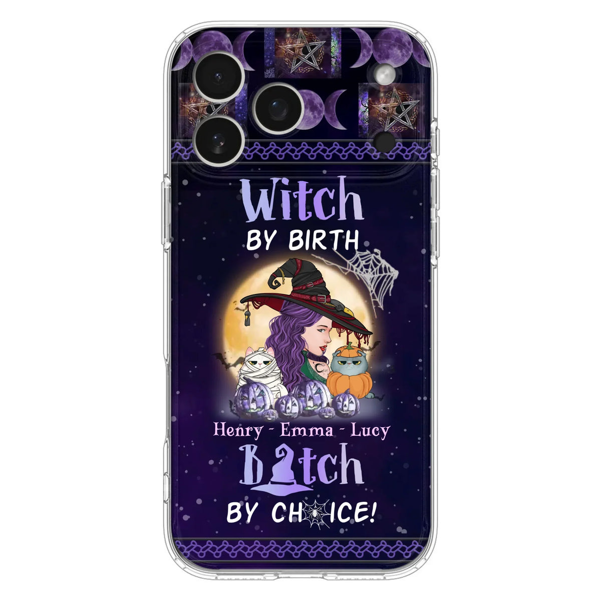 Personalized Witch Mom Phone Case - Gift Idea For Halloween/Witch/Pet Lovers - Witch By Birth Bitch By Choice - Case For iPhone/Samsung