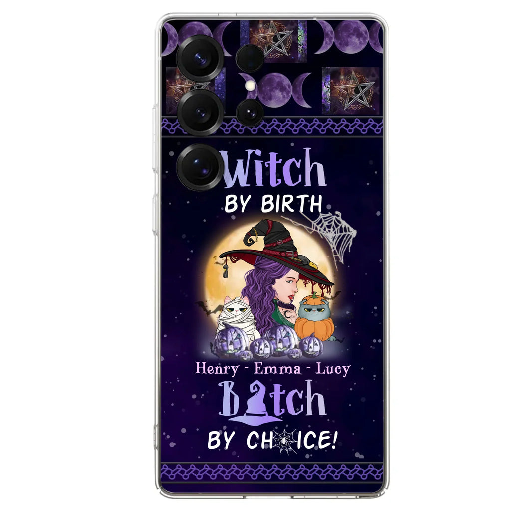 Personalized Witch Mom Phone Case - Gift Idea For Halloween/Witch/Pet Lovers - Witch By Birth Bitch By Choice - Case For iPhone/Samsung