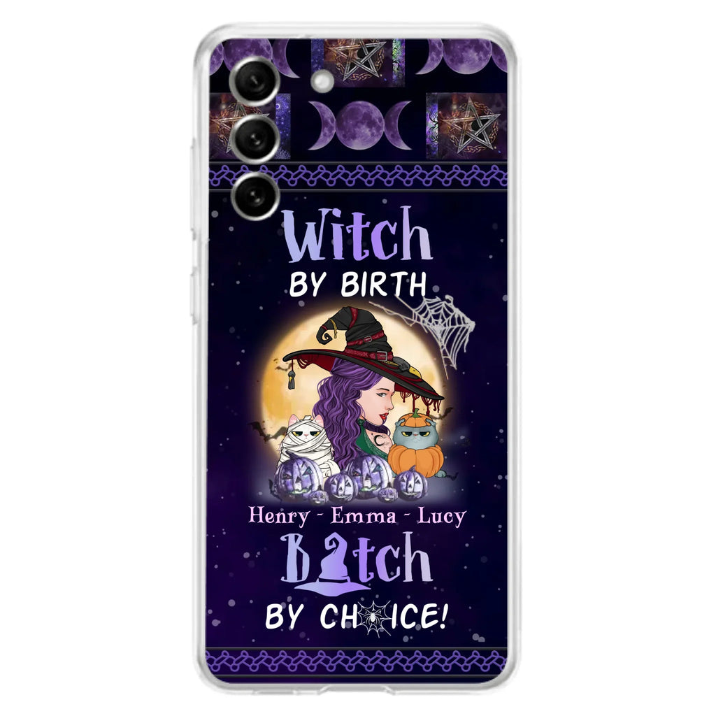 Personalized Witch Mom Phone Case - Gift Idea For Halloween/Witch/Pet Lovers - Witch By Birth Bitch By Choice - Case For iPhone/Samsung