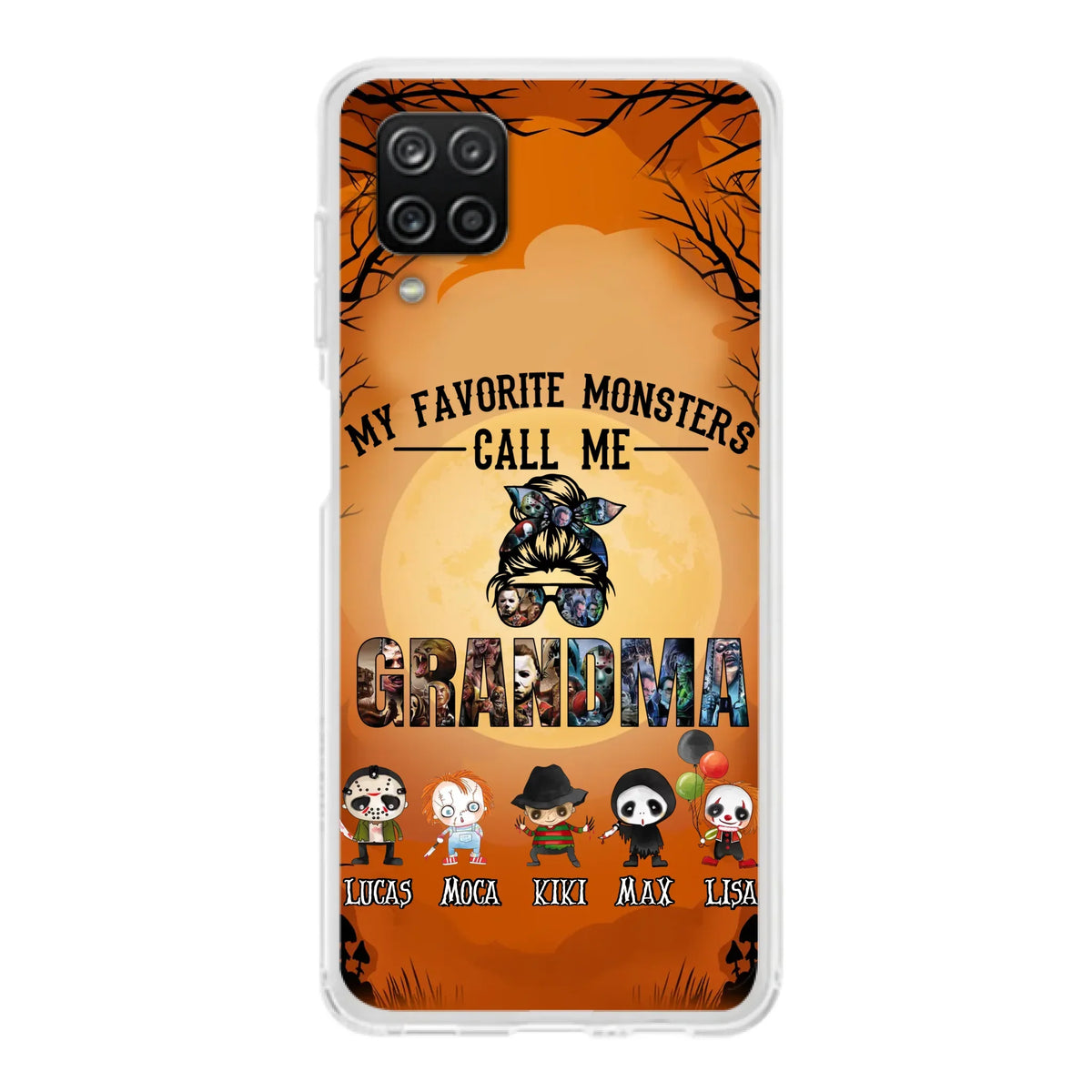 Personalized Halloween Phone Case - Halloween Gift Idea for Halloween - Upto 5 Characters - My Favorite Monsters Call Me Grandma - Case For iPhone/Samsung