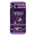 Custom Personalized Witch Phone Case - Halloween Gift Idea for Witch Lovers/Pet Lovers - Upto 3 Dogs/Cats - Witch By Birth - Case For iPhone/Samsung