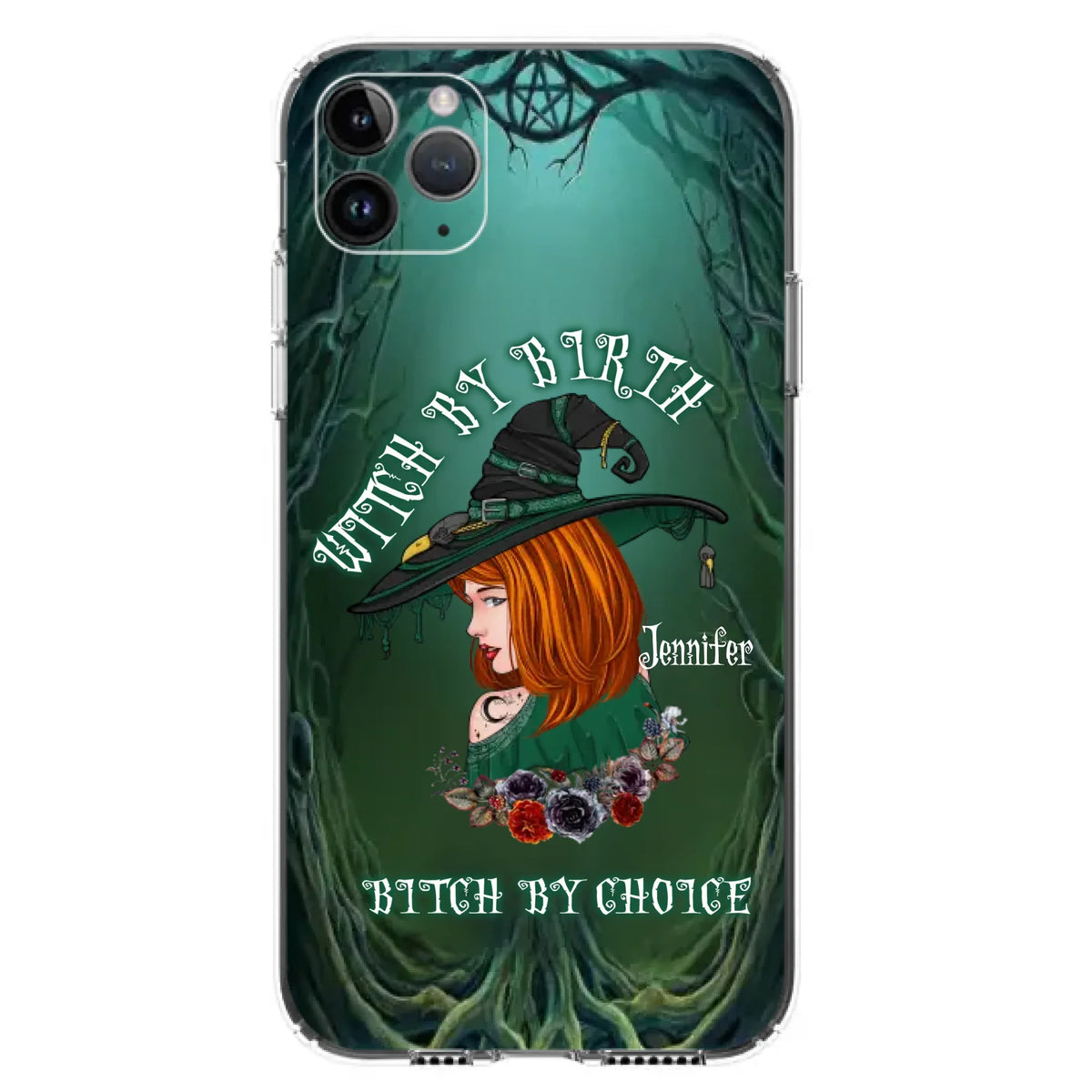 Custom Personalized Witch Phone Case - Gift Idea For Halloween - Witch By Birth Bitch By Choice - Case For iPhone/Samsung
