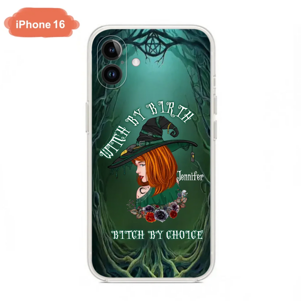 Custom Personalized Witch Phone Case - Gift Idea For Halloween - Witch By Birth Bitch By Choice - Case For iPhone/Samsung