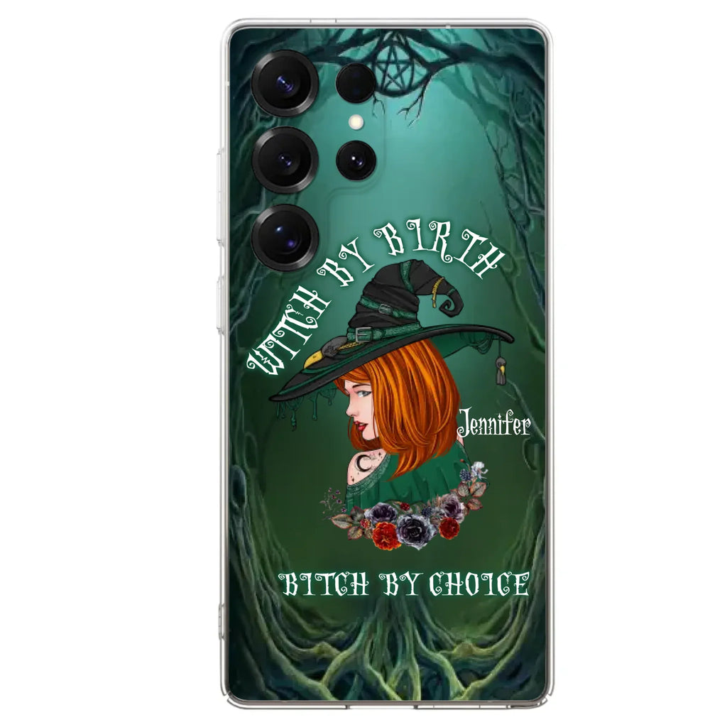 Custom Personalized Witch Phone Case - Gift Idea For Halloween - Witch By Birth Bitch By Choice - Case For iPhone/Samsung