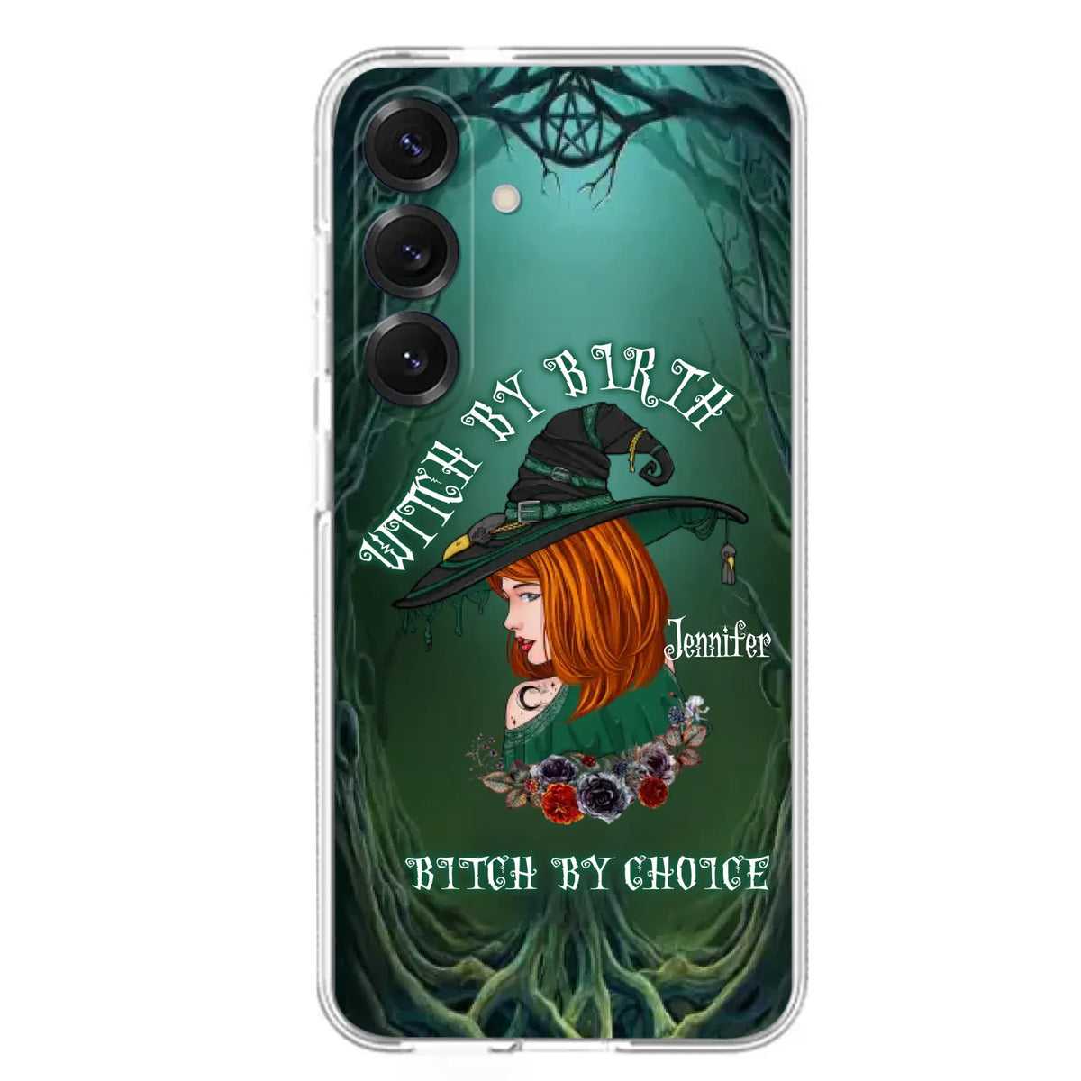 Custom Personalized Witch Phone Case - Gift Idea For Halloween - Witch By Birth Bitch By Choice - Case For iPhone/Samsung