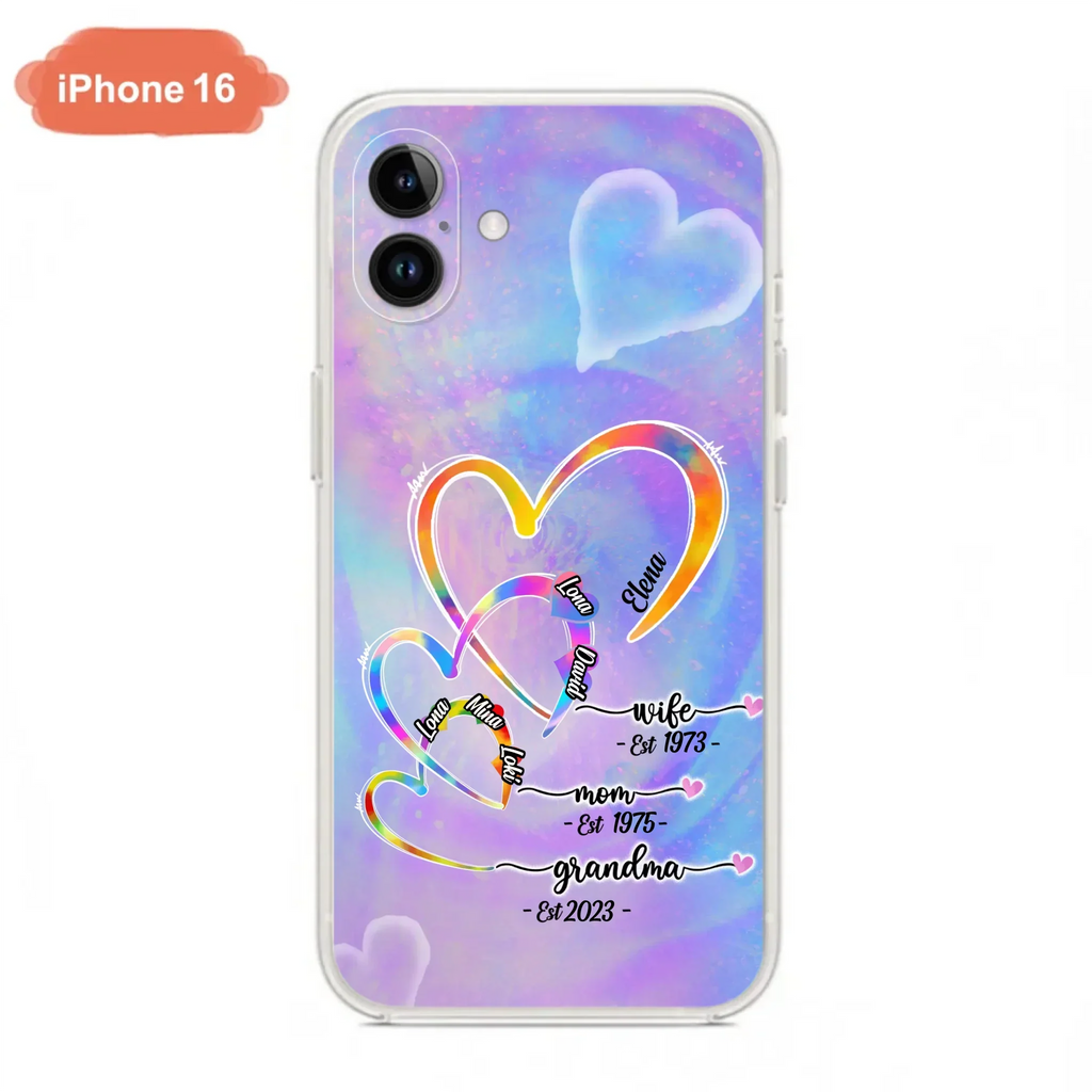 Personalized Mom Phone Case - Gift Idea For Mom/Grandma - Upto 4 Children/5 Grandchildren - Cases For iPhone/Samsung