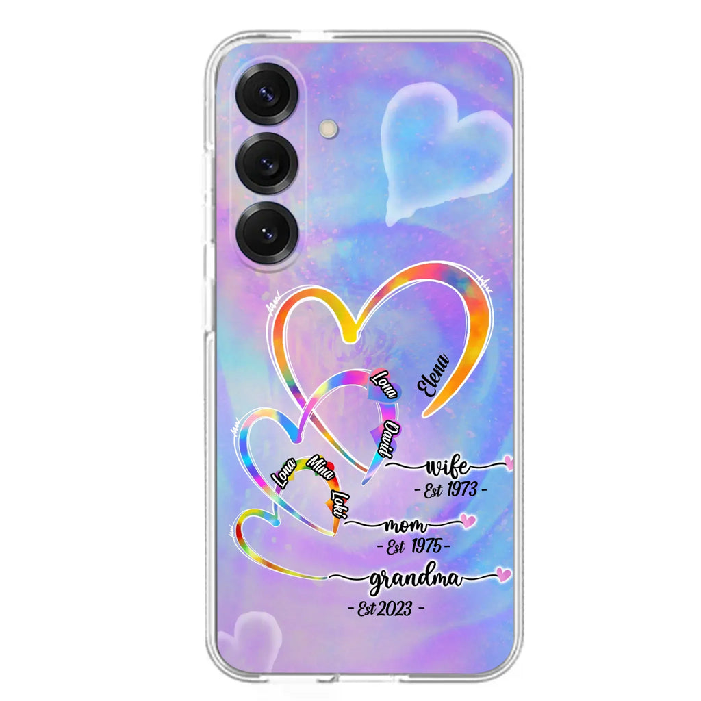 Personalized Mom Phone Case - Gift Idea For Mom/Grandma - Upto 4 Children/5 Grandchildren - Cases For iPhone/Samsung