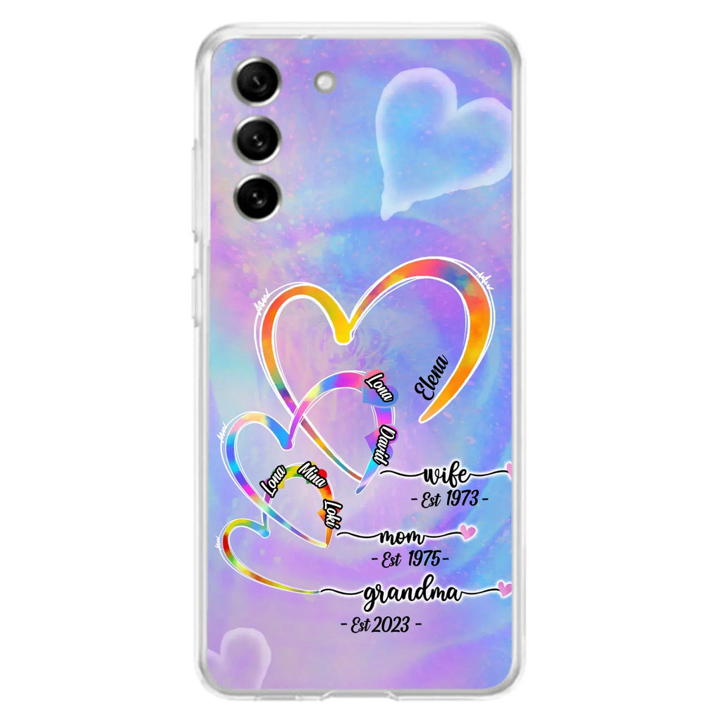 Personalized Mom Phone Case - Gift Idea For Mom/Grandma - Upto 4 Children/5 Grandchildren - Cases For iPhone/Samsung