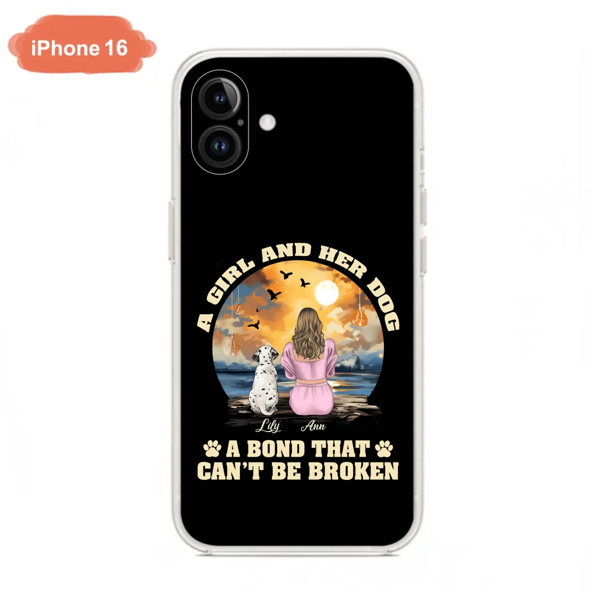 Custom Personalized Dog Mom Phone Case - Upto 4 Dogs - Gift Idea for Dog Owners - Case For iPhone/ Samsung - A Girl And Her Dog A Bond That Can't Be Broken