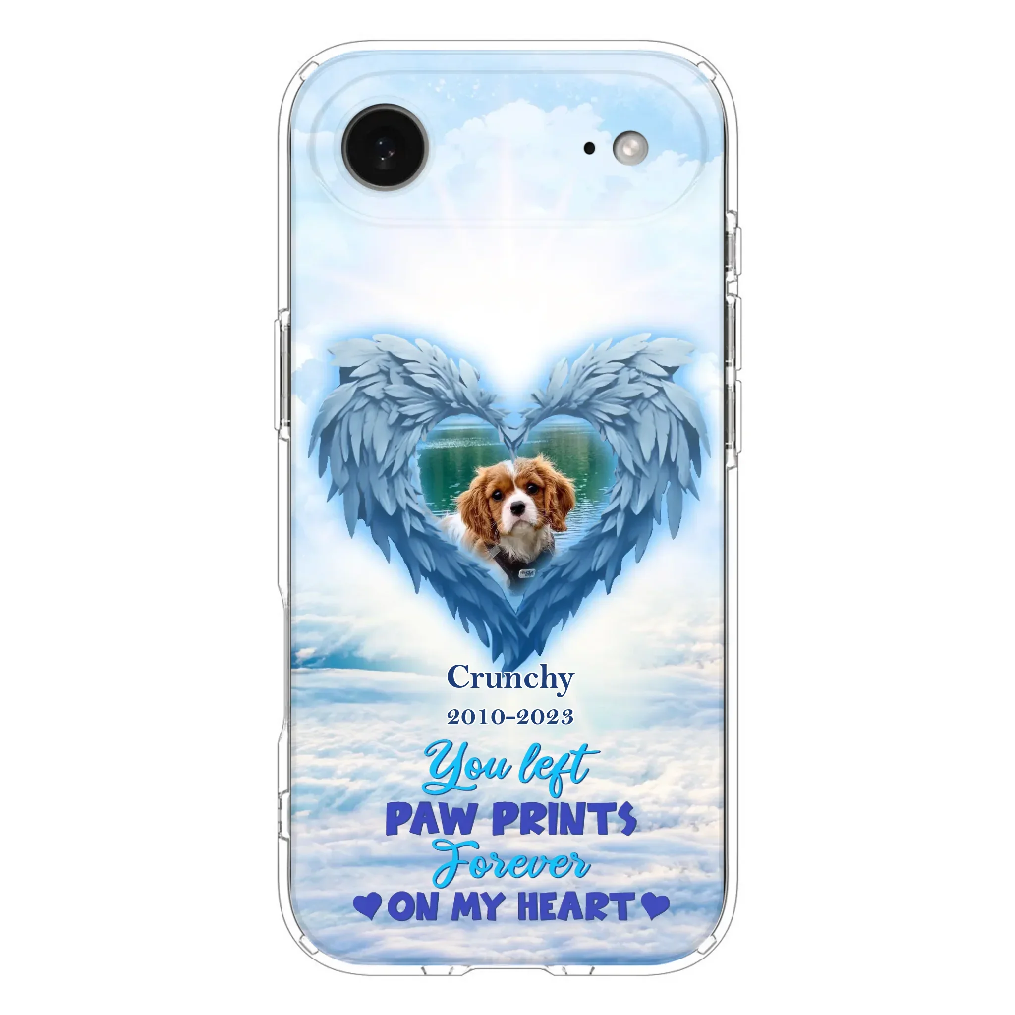 Custom Personalized Memorial Photo Phone Case - Memorial Gift Idea for Pet Owners - You Left Paw Prints Forever On My Heart - Case for iPhone/Samsung