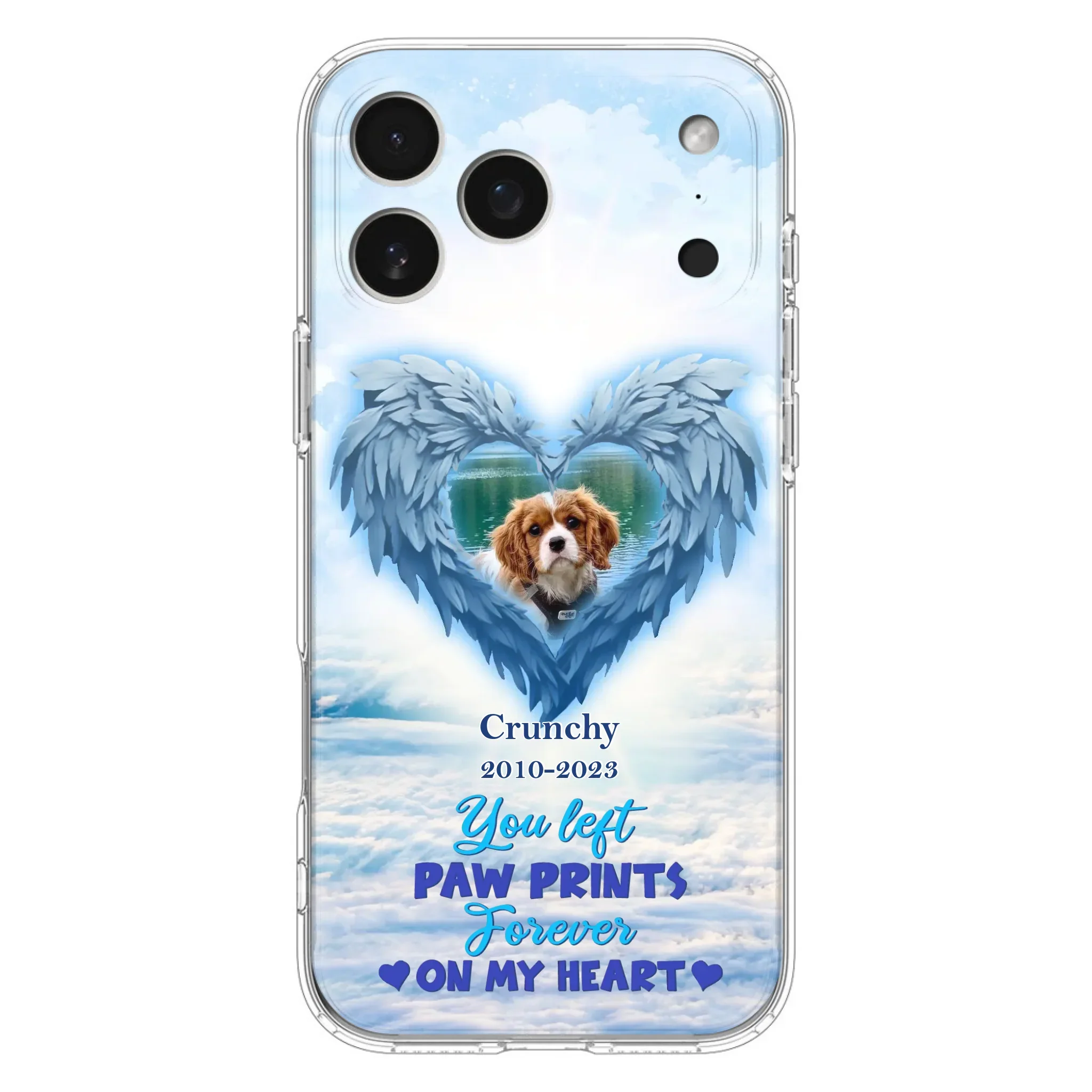 Custom Personalized Memorial Photo Phone Case - Memorial Gift Idea for Pet Owners - You Left Paw Prints Forever On My Heart - Case for iPhone/Samsung