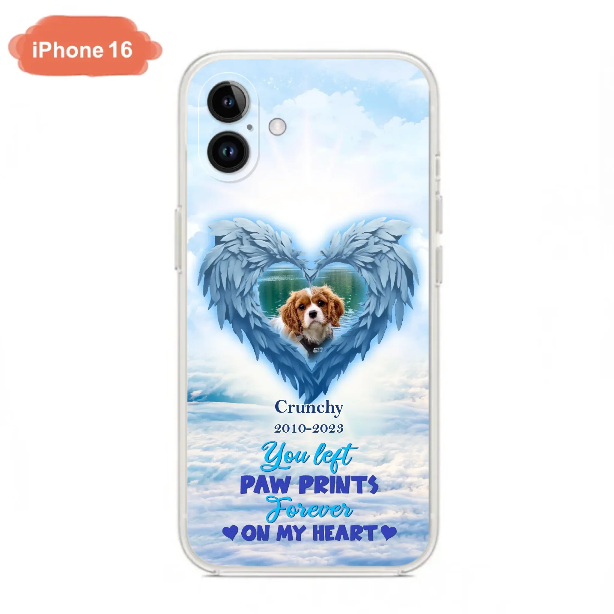 Custom Personalized Memorial Photo Phone Case - Memorial Gift Idea for Pet Owners - You Left Paw Prints Forever On My Heart - Case for iPhone/Samsung