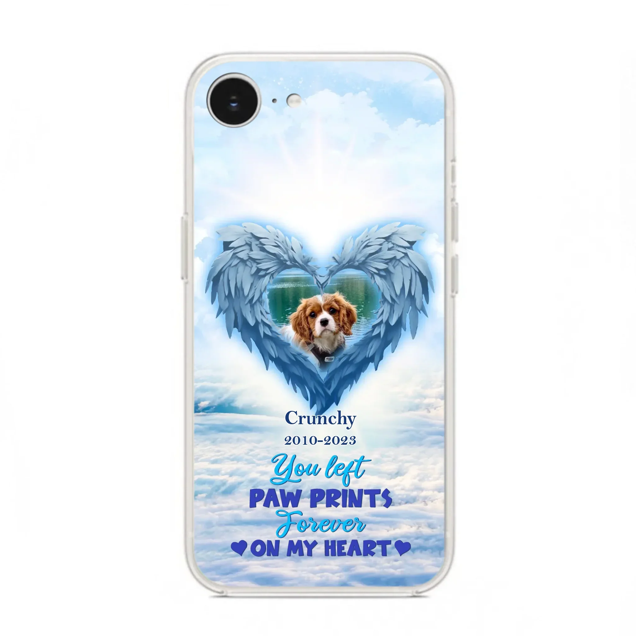 Custom Personalized Memorial Photo Phone Case - Memorial Gift Idea for Pet Owners - You Left Paw Prints Forever On My Heart - Case for iPhone/Samsung