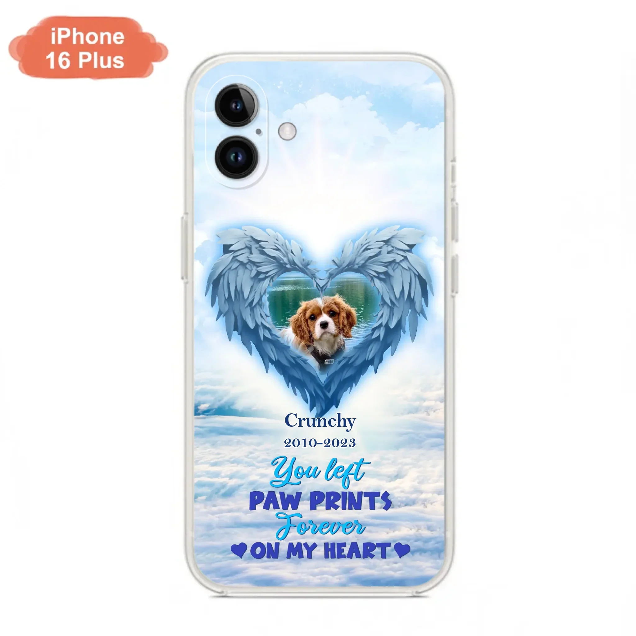 Custom Personalized Memorial Photo Phone Case - Memorial Gift Idea for Pet Owners - You Left Paw Prints Forever On My Heart - Case for iPhone/Samsung