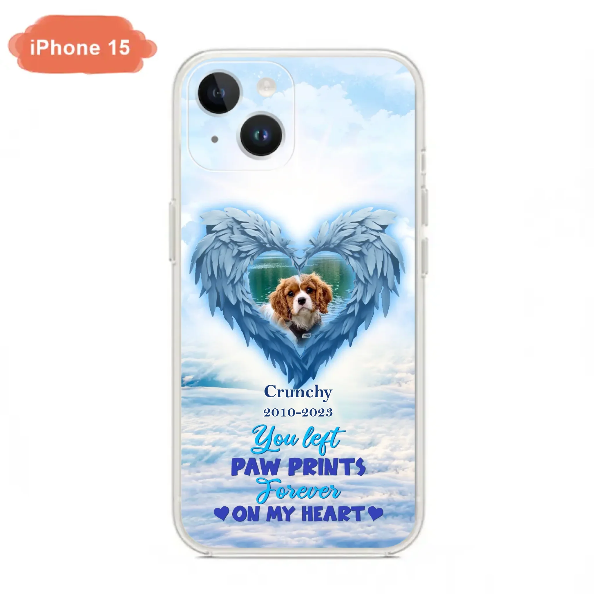 Custom Personalized Memorial Photo Phone Case - Memorial Gift Idea for Pet Owners - You Left Paw Prints Forever On My Heart - Case for iPhone/Samsung