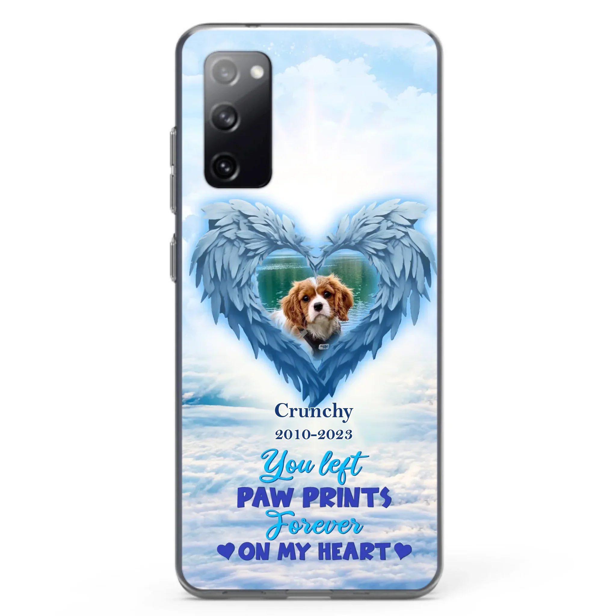 Custom Personalized Memorial Photo Phone Case - Memorial Gift Idea for Pet Owners - You Left Paw Prints Forever On My Heart - Case for iPhone/Samsung