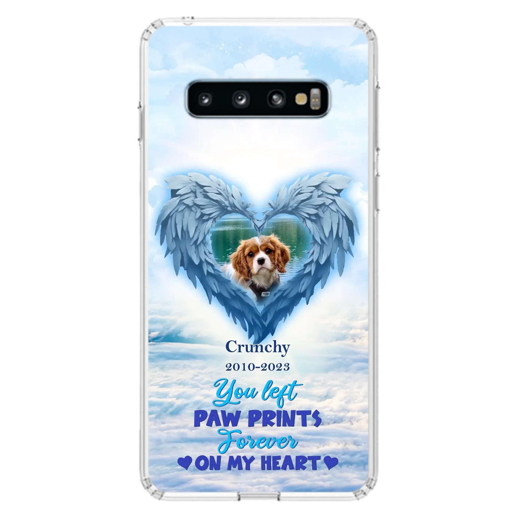 Custom Personalized Memorial Photo Phone Case - Memorial Gift Idea for Pet Owners - You Left Paw Prints Forever On My Heart - Case for iPhone/Samsung