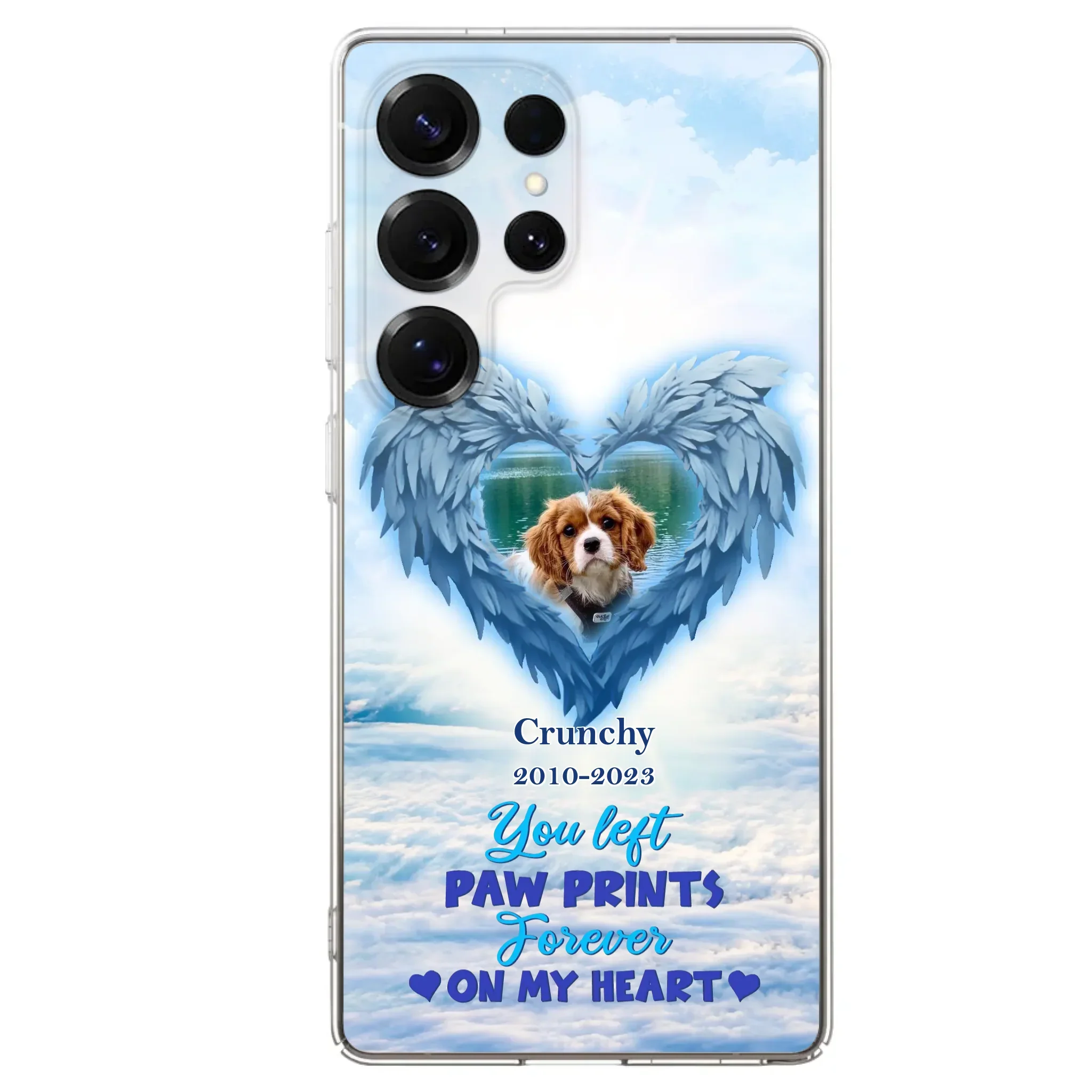 Custom Personalized Memorial Photo Phone Case - Memorial Gift Idea for Pet Owners - You Left Paw Prints Forever On My Heart - Case for iPhone/Samsung