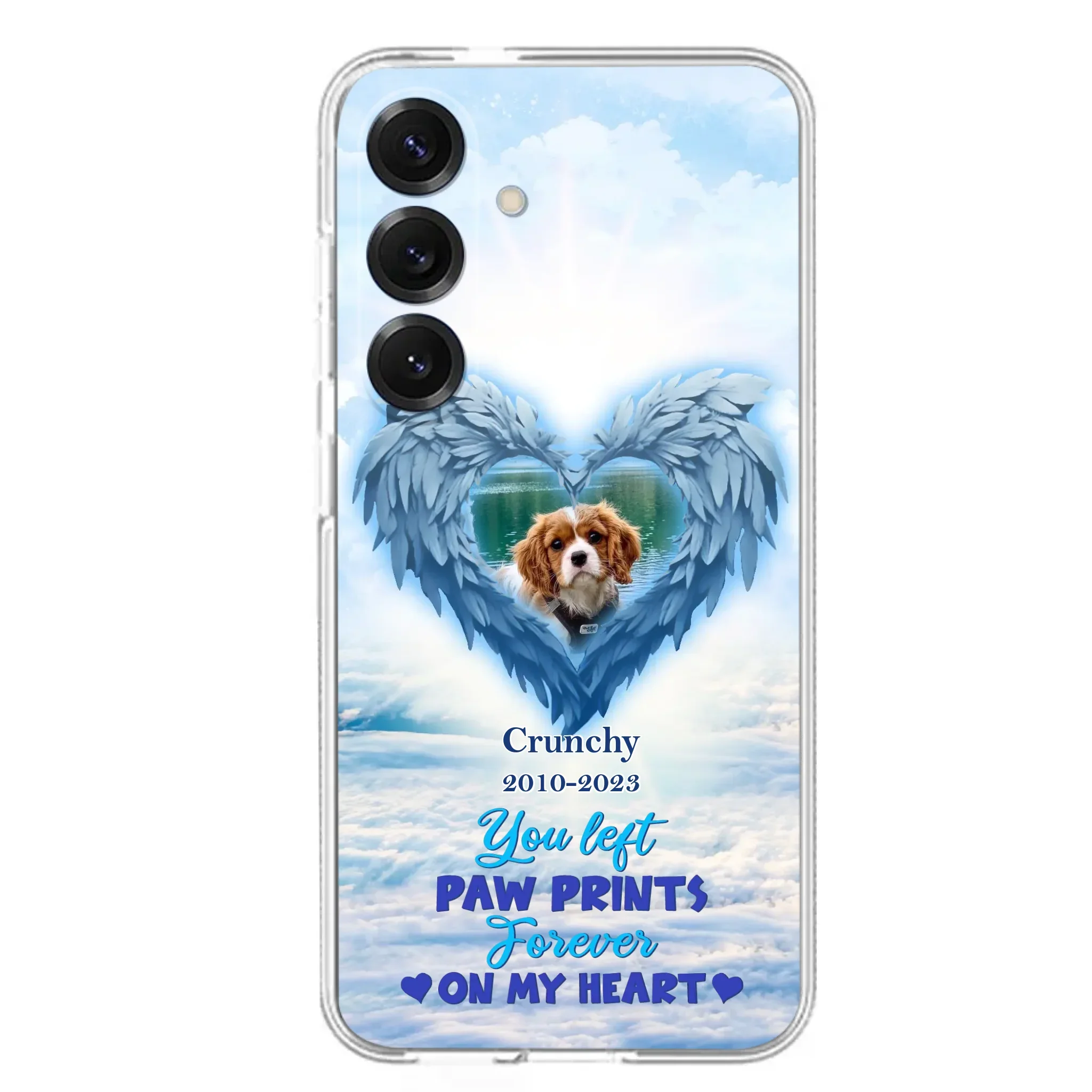Custom Personalized Memorial Photo Phone Case - Memorial Gift Idea for Pet Owners - You Left Paw Prints Forever On My Heart - Case for iPhone/Samsung