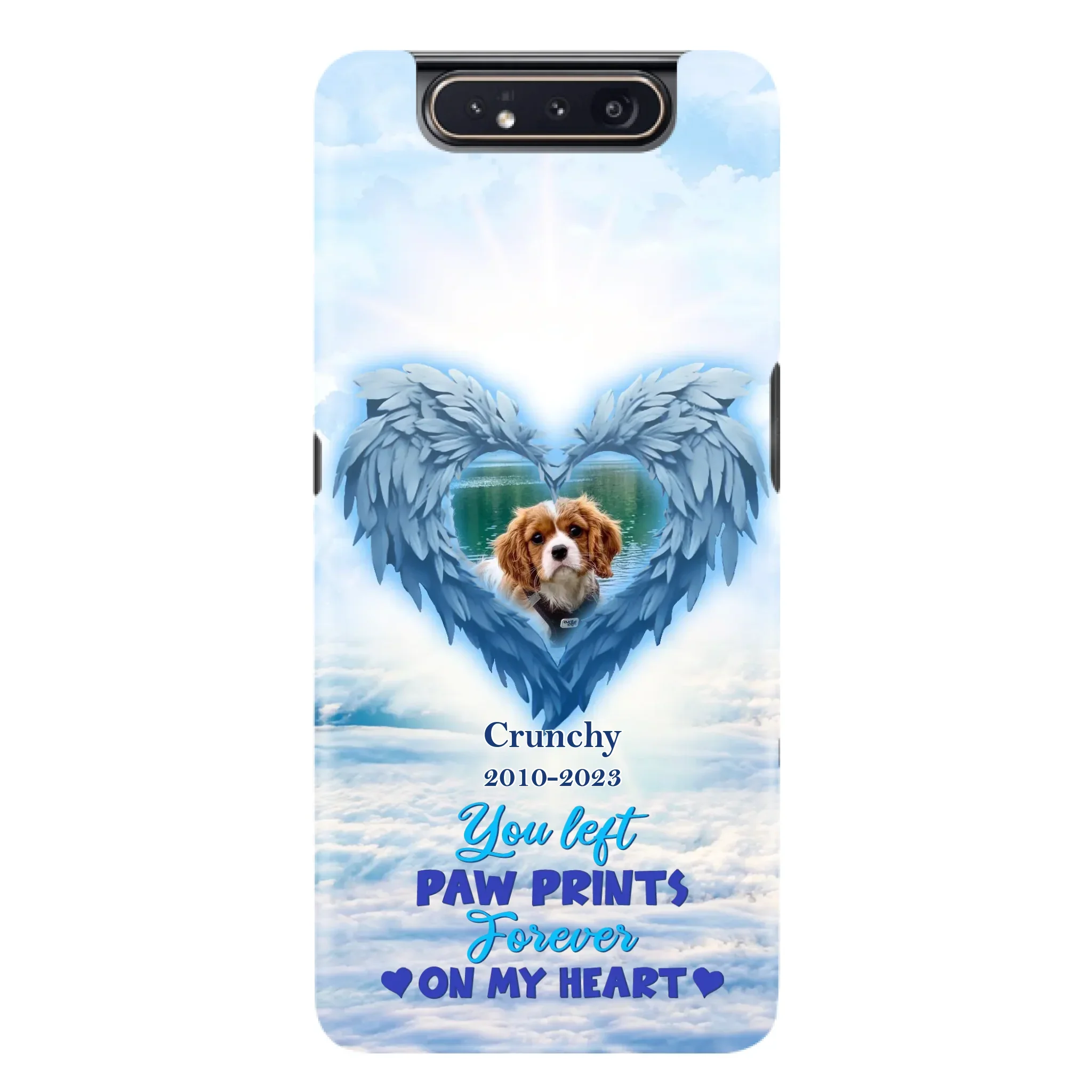 Custom Personalized Memorial Photo Phone Case - Memorial Gift Idea for Pet Owners - You Left Paw Prints Forever On My Heart - Case for iPhone/Samsung