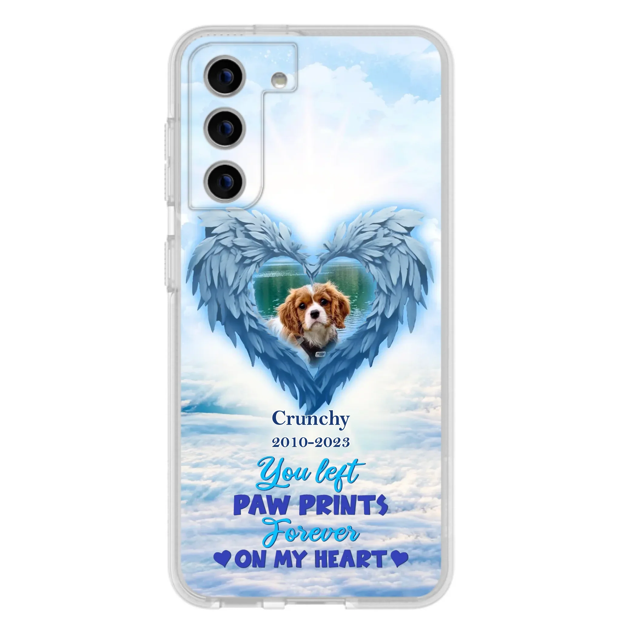 Custom Personalized Memorial Photo Phone Case - Memorial Gift Idea for Pet Owners - You Left Paw Prints Forever On My Heart - Case for iPhone/Samsung