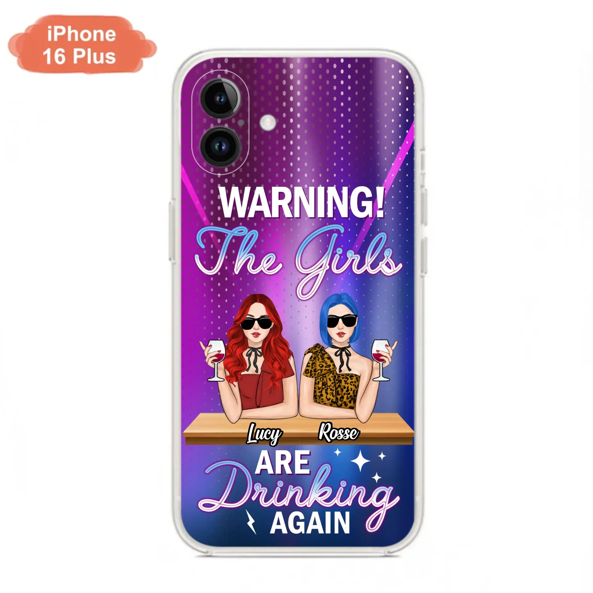 Personalized Besties Phone Case - Gift Idea For Friends/Besties - Upto 4 Girls - Warning The Girls Are Drinking Again - Case For iPhone/Samsung